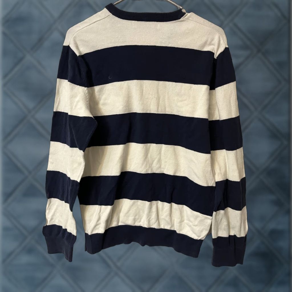 Old Navy Old Navy Sweater Men Long Sleeve V-Neck Striped Tight Knit Blue White Medium Size US M / EU 48-50 / 2 - 1 Thumbnail