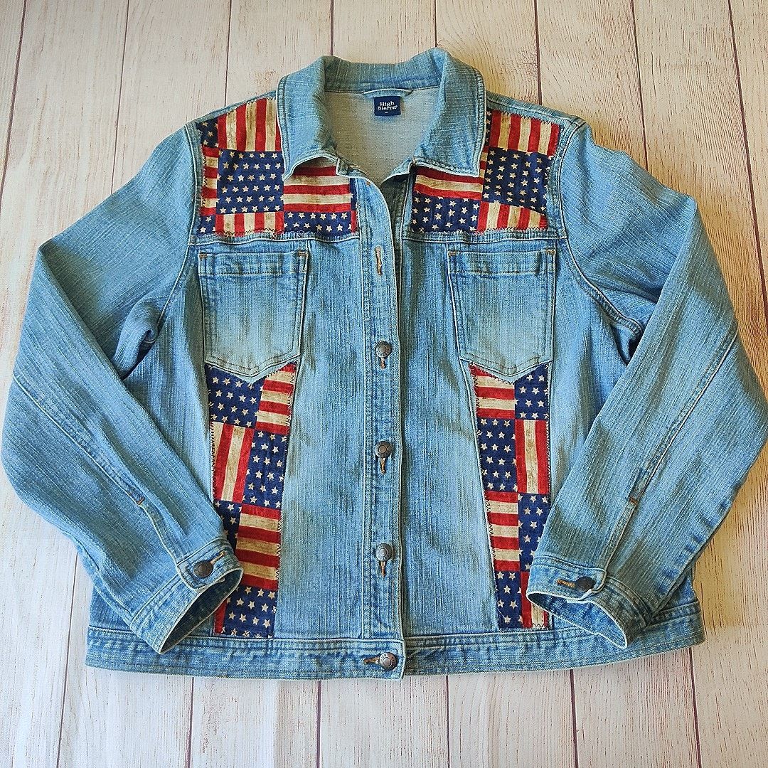 Vintage Vintage High Sierra stars & stripes flag denim jacket sz XL Size XL / US 12-14 / IT 48-50 - 4 Thumbnail