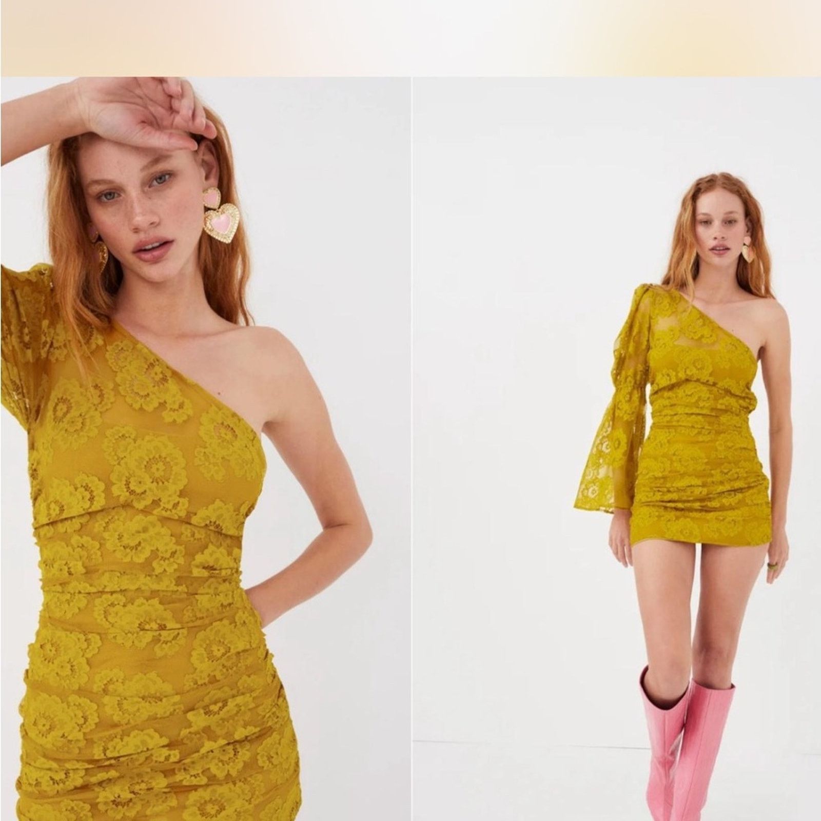 For Love & Lemons NWT For Love & Lemons $230 One-Shoulder Lace Dress size M Size M / US 6-8 / IT 42-44 - 1 Thumbnail