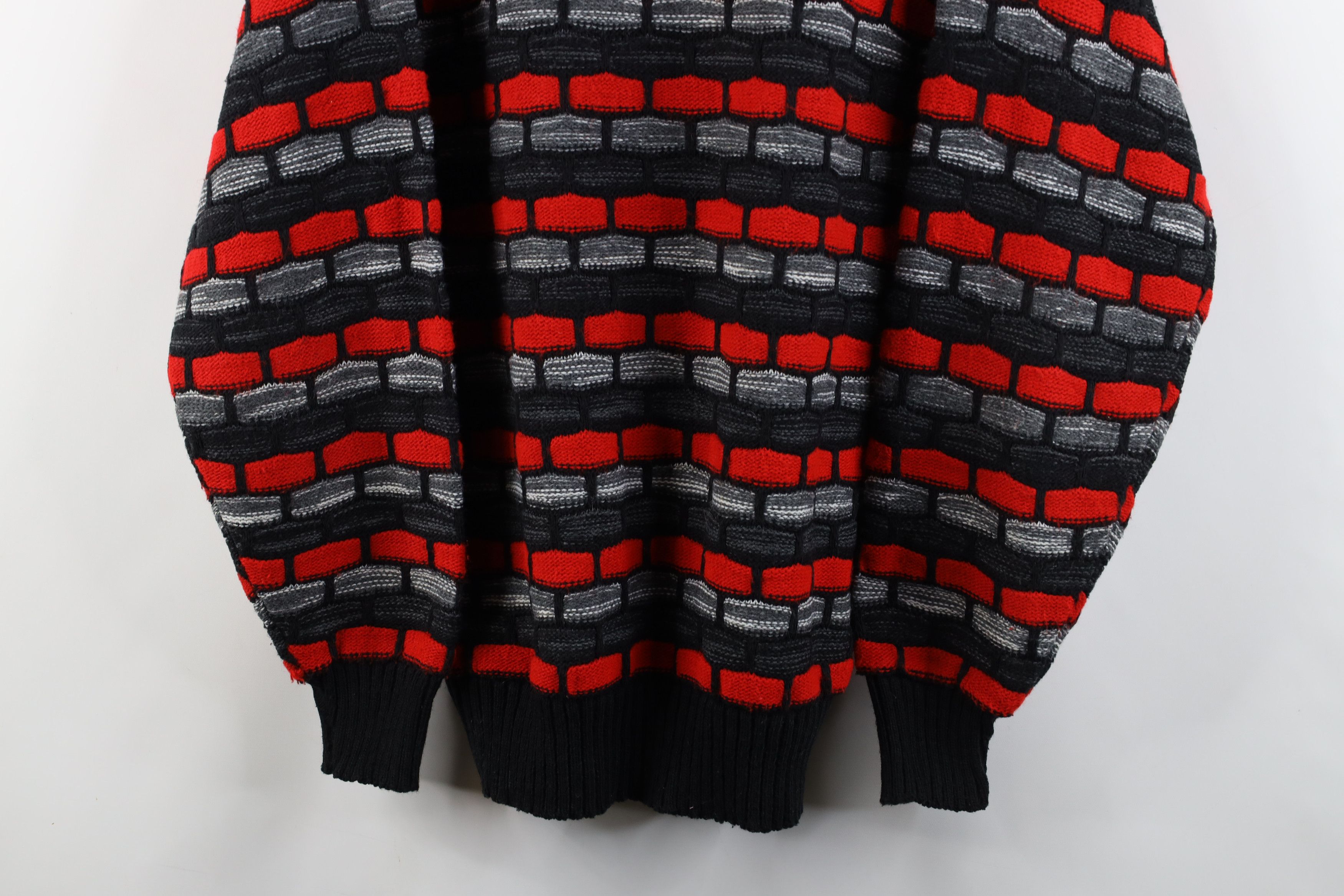 Vintage Vintage 90s Streetwear Brick Knit Crewneck Sweater USA Size US L / EU 52-54 / 3 - 3 Thumbnail