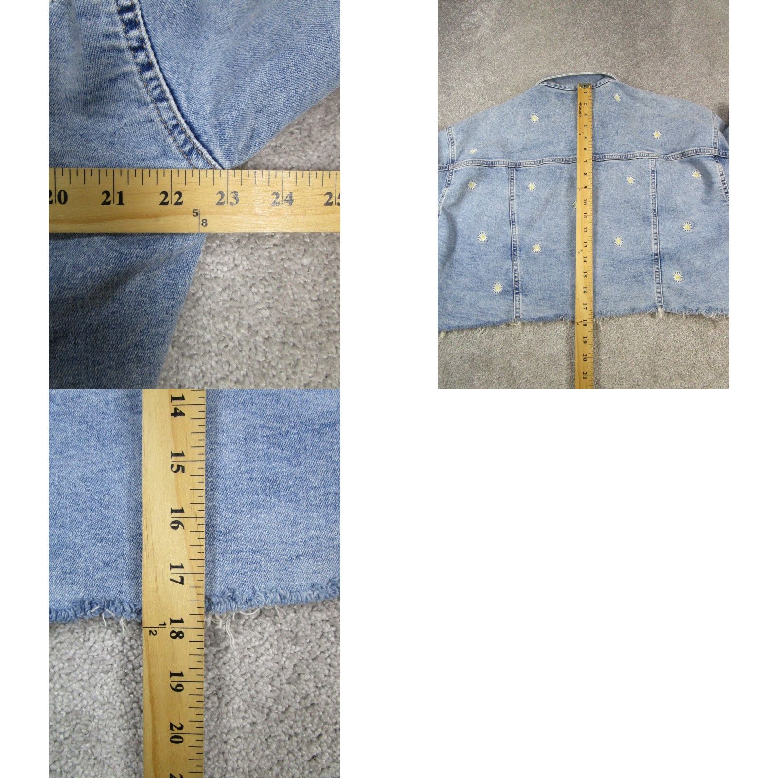 Mavi Mavi Jacket Mens L Blue Denim Cropped Pleated Cotton Short Sleeve Button Jacket Womens Regular Size L Blue Denim Pleated Basic Jacket 90s? Size L / US 10 / IT 46 - 8 Thumbnail