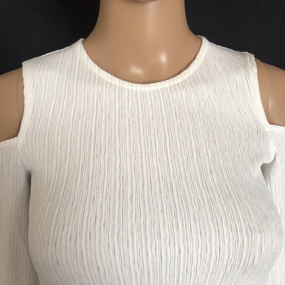 Maje New $190 Maje Lina Cold-shoulder Top In Ecru Size 1 US S Size S / US 4 / IT 40 - 8 Thumbnail