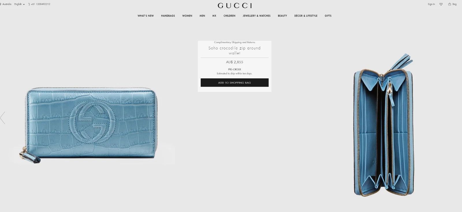 Gucci NEW Gucci soho crocodile zipped around exotic wallet Size ONE SIZE - 7 Thumbnail