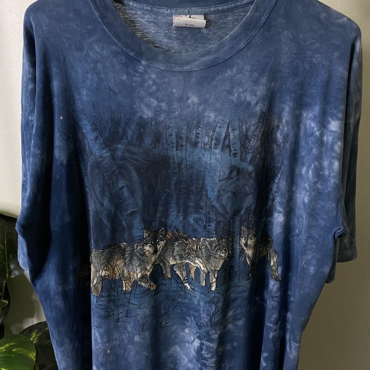 Vintage 1990s Wolf Habitat Tie Dye Liquid Blue Style Tee Size US XL / EU 56 / 4 - 2 Thumbnail