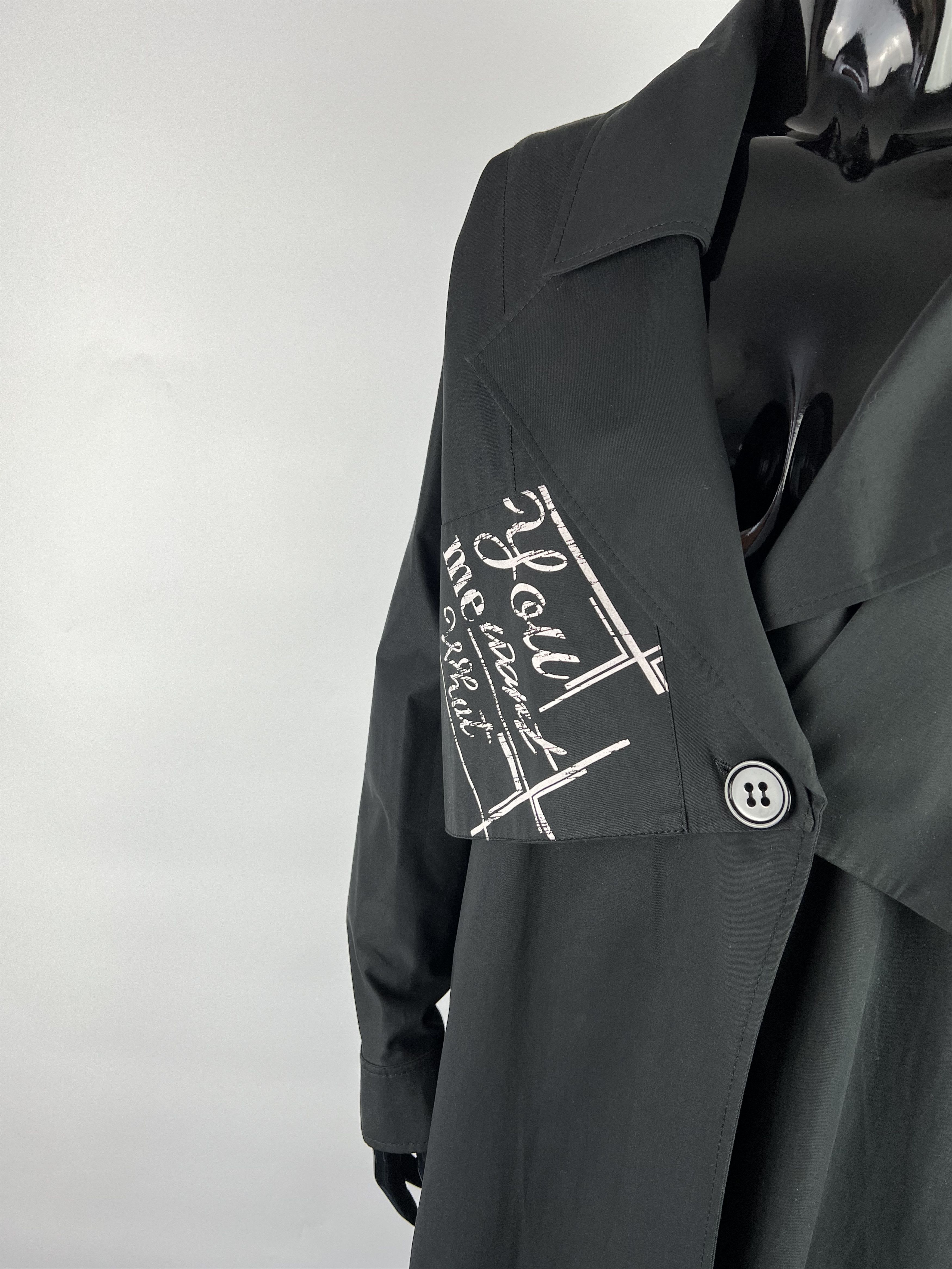 Designer D'Tes Black Cotton Coat Size 1 Size S / US 4 / IT 40 - 7 Thumbnail