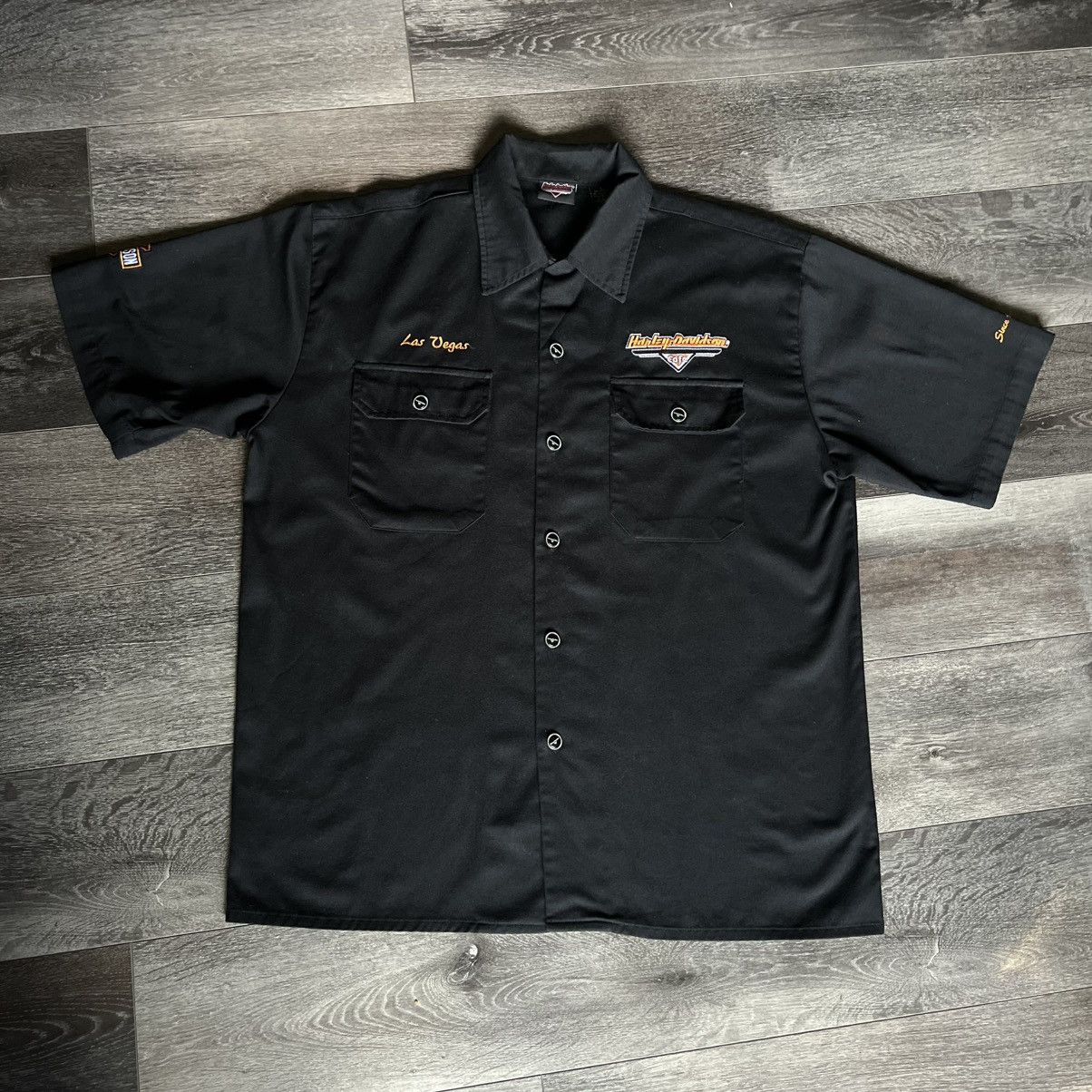 Harley Davidson Vintage Y2K Harley Davidson Cafe Las Vegas S/S Button Shirt Size US L / EU 52-54 / 3 - 2 Thumbnail