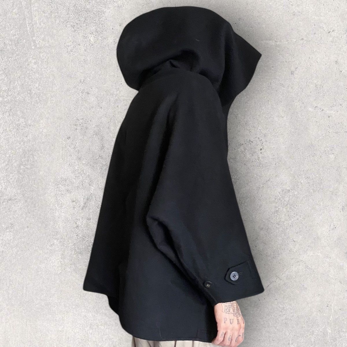 Issey Miyake Vintage Issey Miyake Asymmetric Oversized Wool Wind cot Size US M / EU 48-50 / 2 - 3 Thumbnail