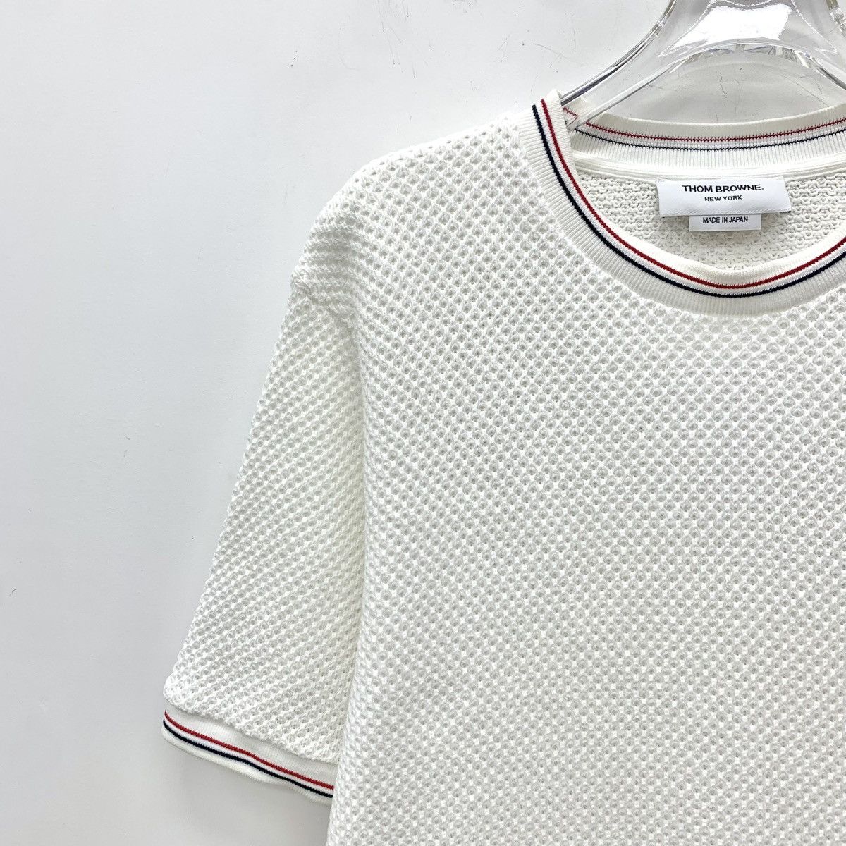Thom Browne Thom Browne White Striped Trim Short Sleeve T-Shirt K26WX Size M / US 6-8 / IT 42-44 - 3 Thumbnail