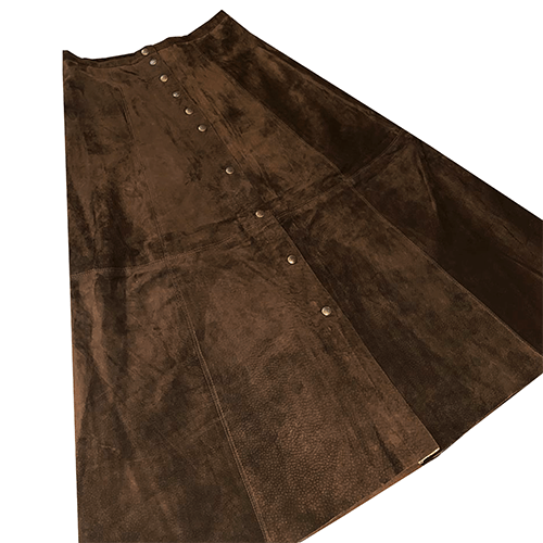 Leather Chocolate leather skirt Size 28" / US 6 / IT 42 - 2 Thumbnail