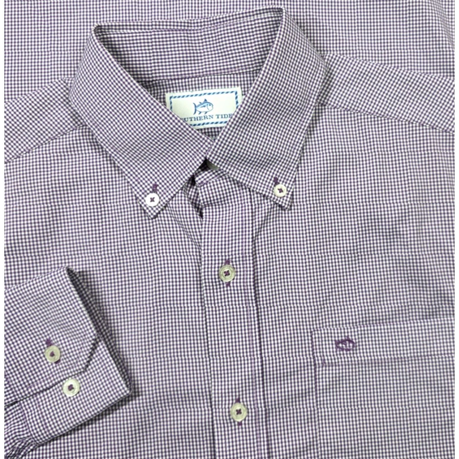 Southern Tide Southern Tide Button Up Shirt S Purple White Gingham Performance Intercoastal Size US S / EU 44-46 / 1 - 2 Thumbnail