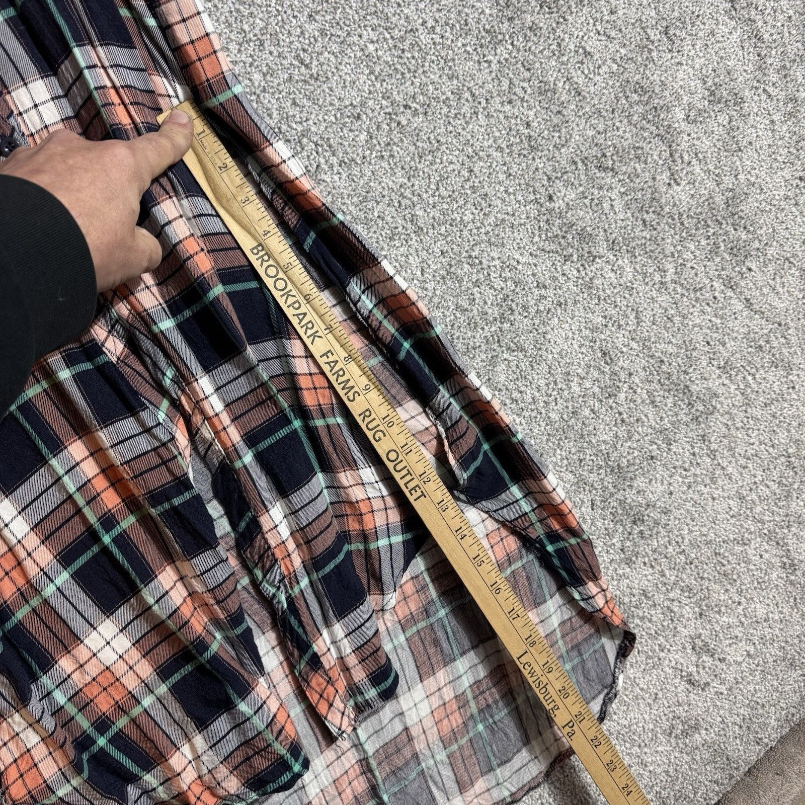 New Look Plaid Midi Dress M Grunge Dark Academia Chic High Low Indie Size M / US 6-8 / IT 42-44 - 8 Thumbnail