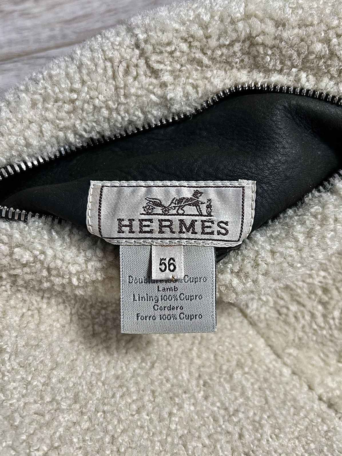 Hermes HERMES Jacket Leather Reversible Lambskin Sheepskin Shearlin Size US XL / EU 56 / 4 - 14 Thumbnail