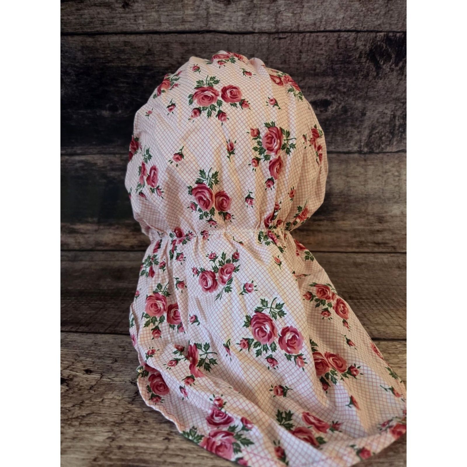 Vintage VINTAGE Bonnet Sun Hat Pink Floral Americana 1970s Womens Size ONE SIZE - 5 Thumbnail