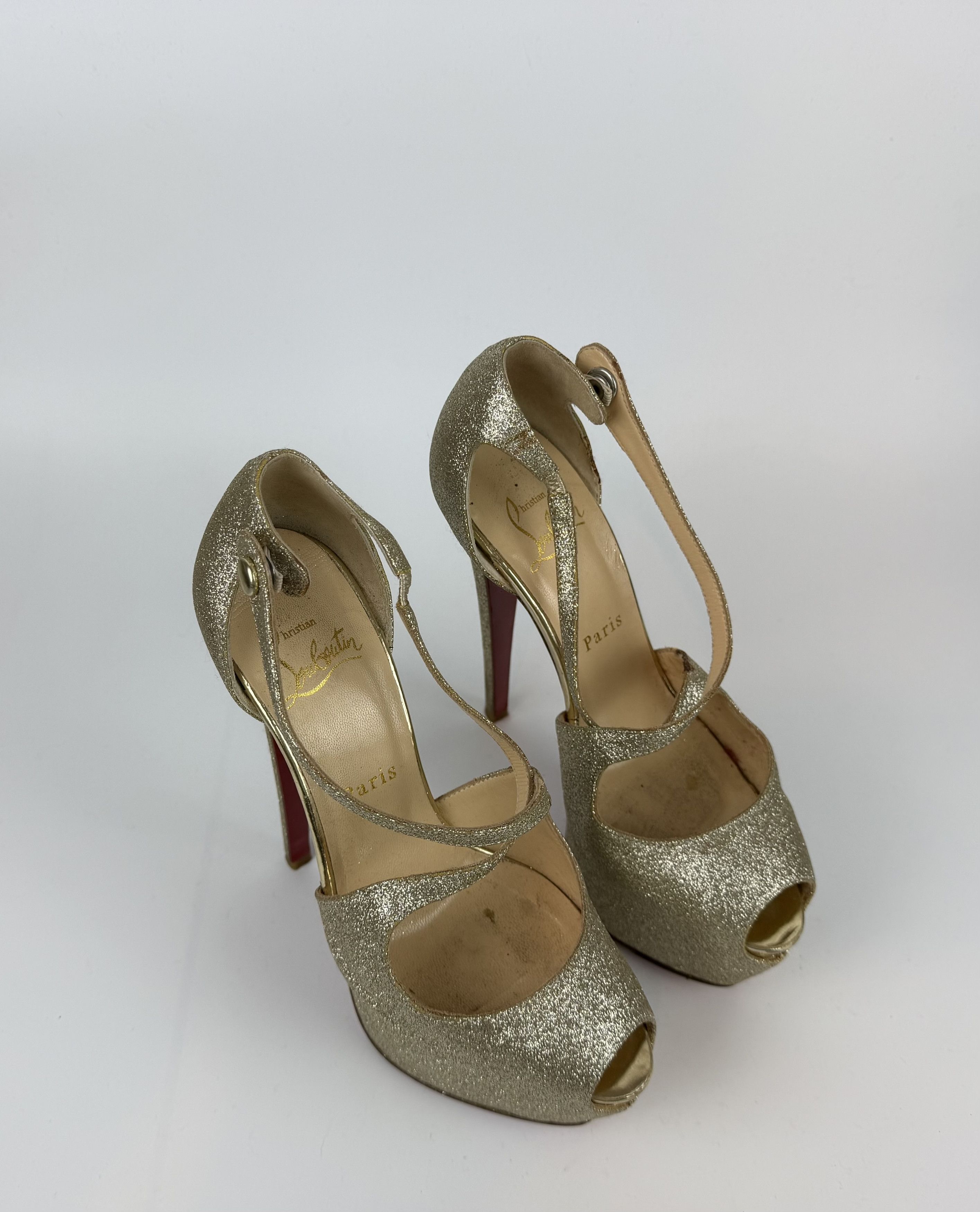 Christian Louboutin CHRISTIAN LOUBOUTIN EXAGONA GLITTER PLATFORM PUMPS Size US 6.5 / IT 36.5 - 6 Thumbnail