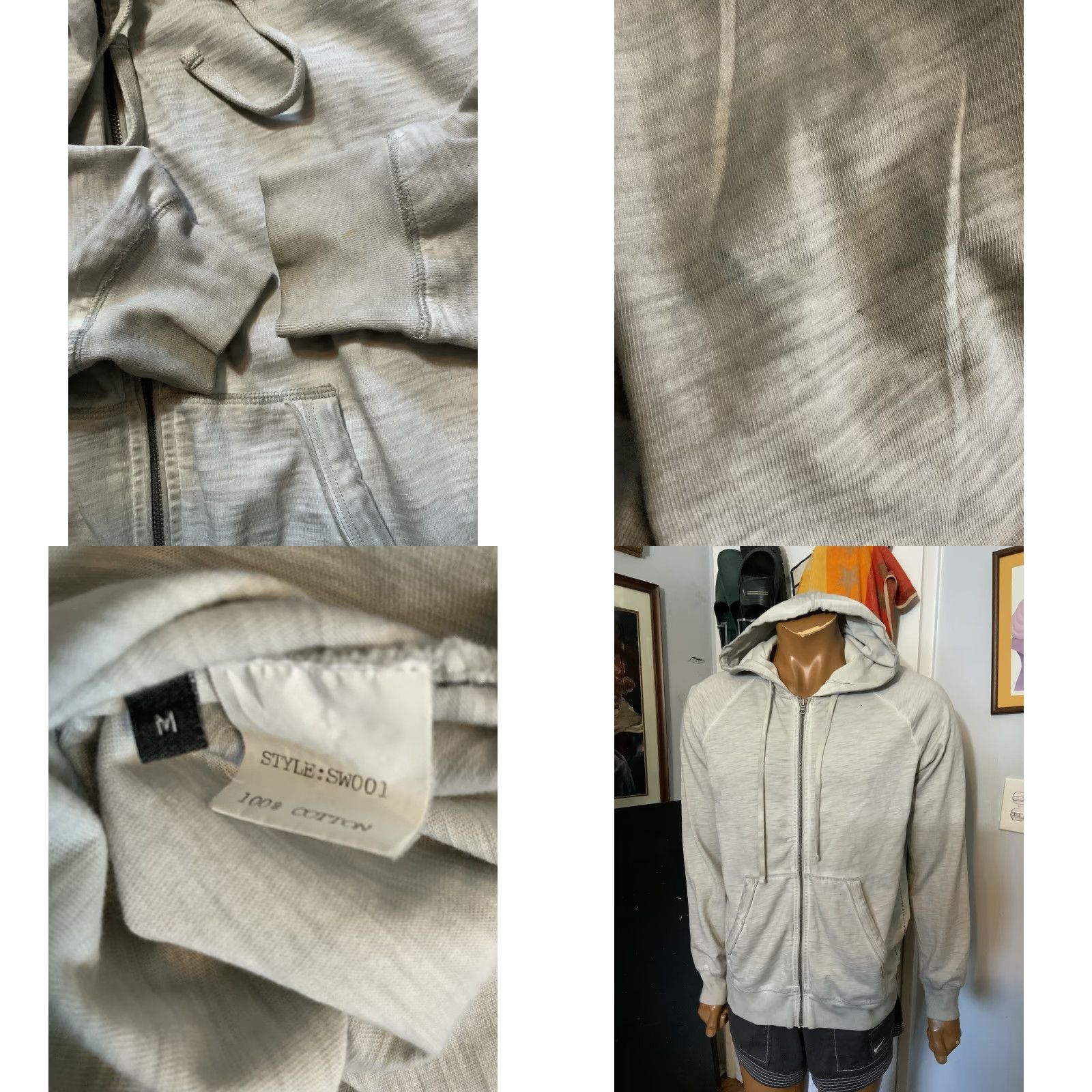 Vintage Drakewood Stefan Biergans Seven Days Circus Designer Zip Front Cotton Hoodie MD Medium Gray Mens Addl Details? Size US M / EU 48-50 / 2 - 8 Thumbnail
