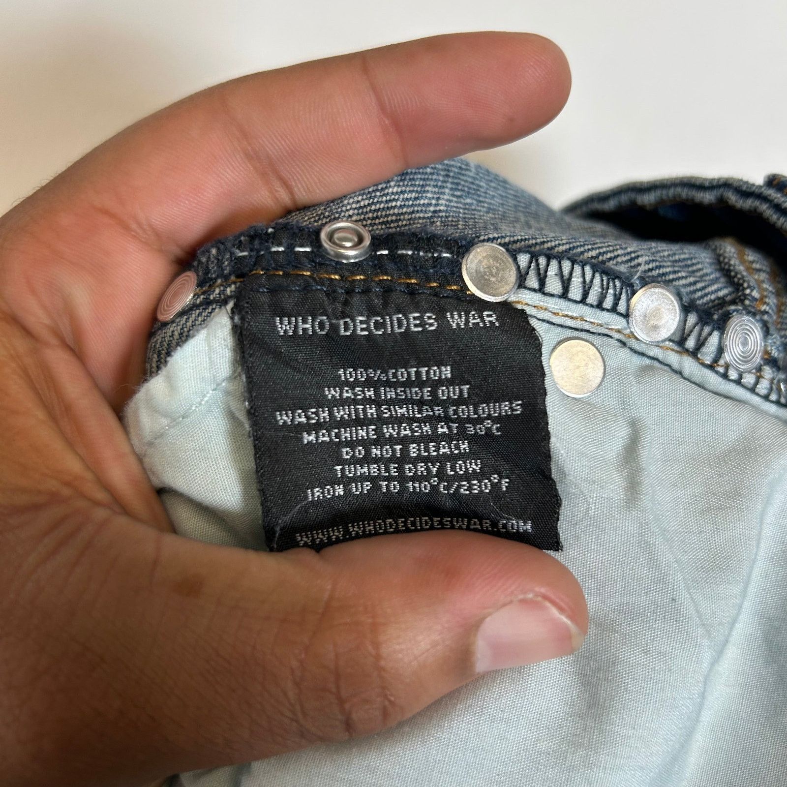 Who Decides War Who Decides War Blue Cinched Studded Denim Jeans Size 36 Size US 36 / EU 52 - 5 Thumbnail