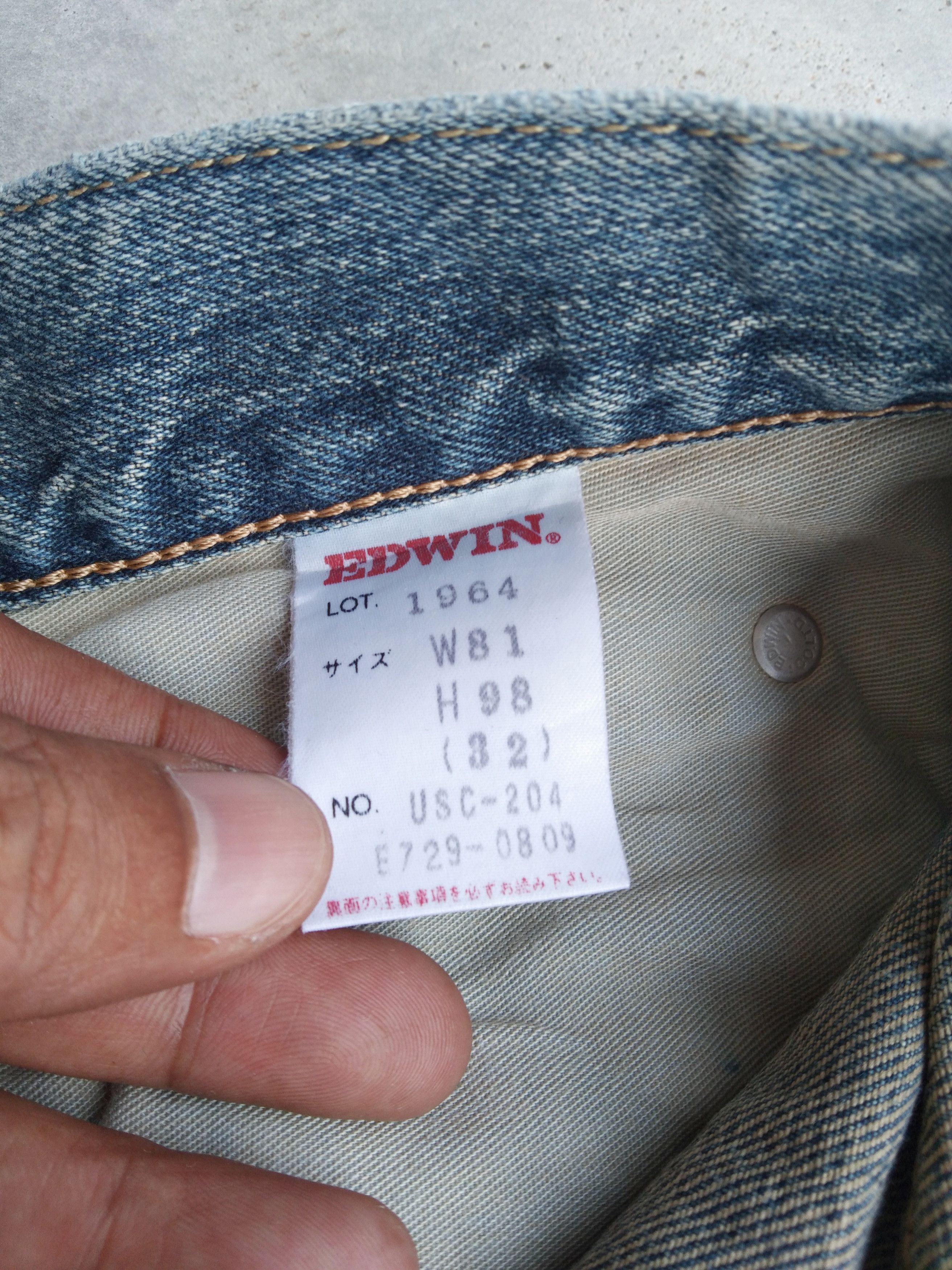 Japanese Brand Vintage Edwin Faded Blue Straight Leg Distressed Jeans Size US 30 / EU 46 - 8 Thumbnail