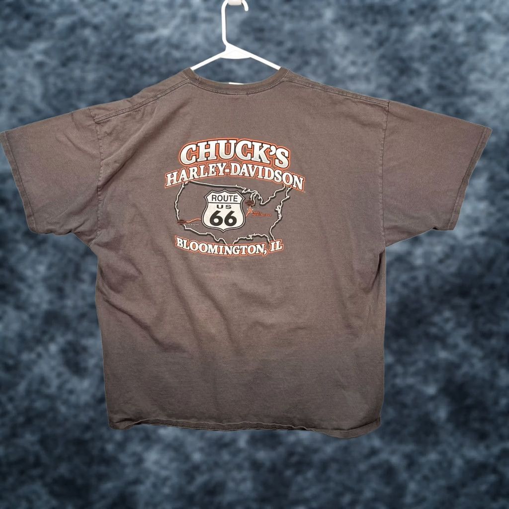 Harley Davidson Harley-Davidson Mens T-Shirt Route 66 Graphic 3XL Gray Faded Cotton Short Sleeve Crew Neck Shirt/Hoodie not applicable Size US XXL / EU 58 / 5 - 1 Thumbnail
