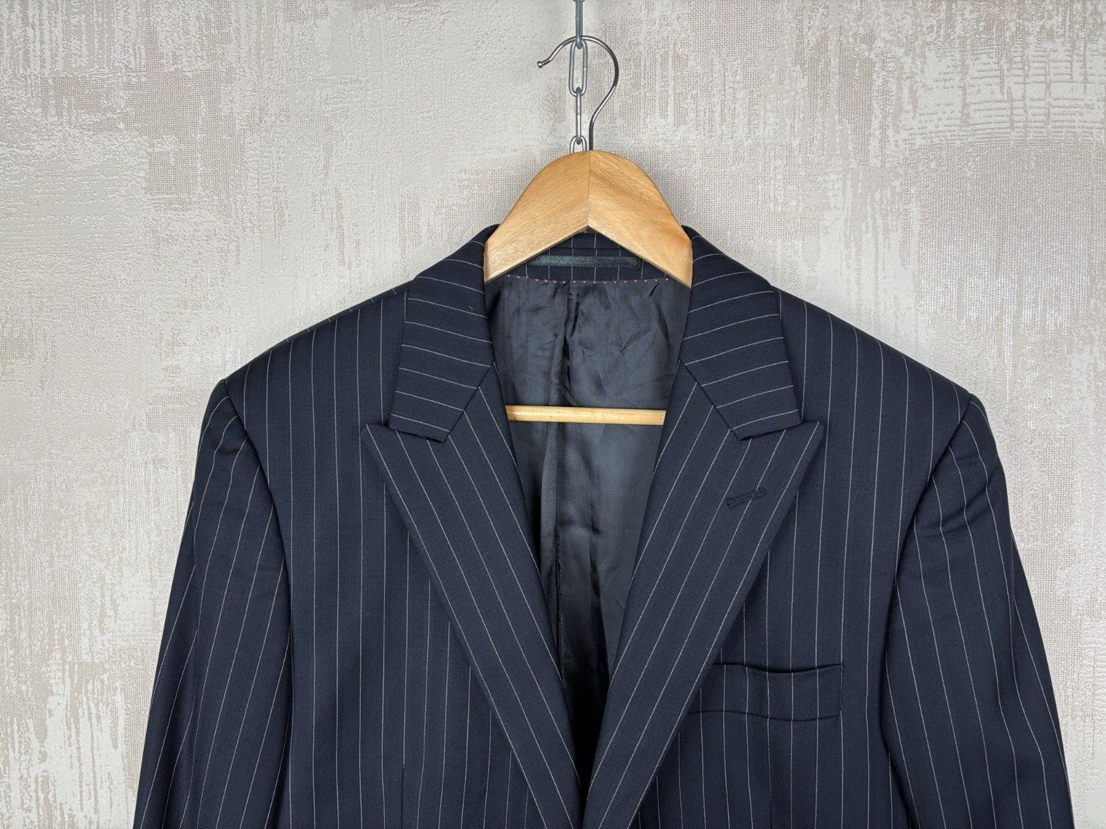 Other UK Holland Esquire Striped Wool Blazer Long UK 40" 112 cm EU 50 Size 40L - 5 Thumbnail