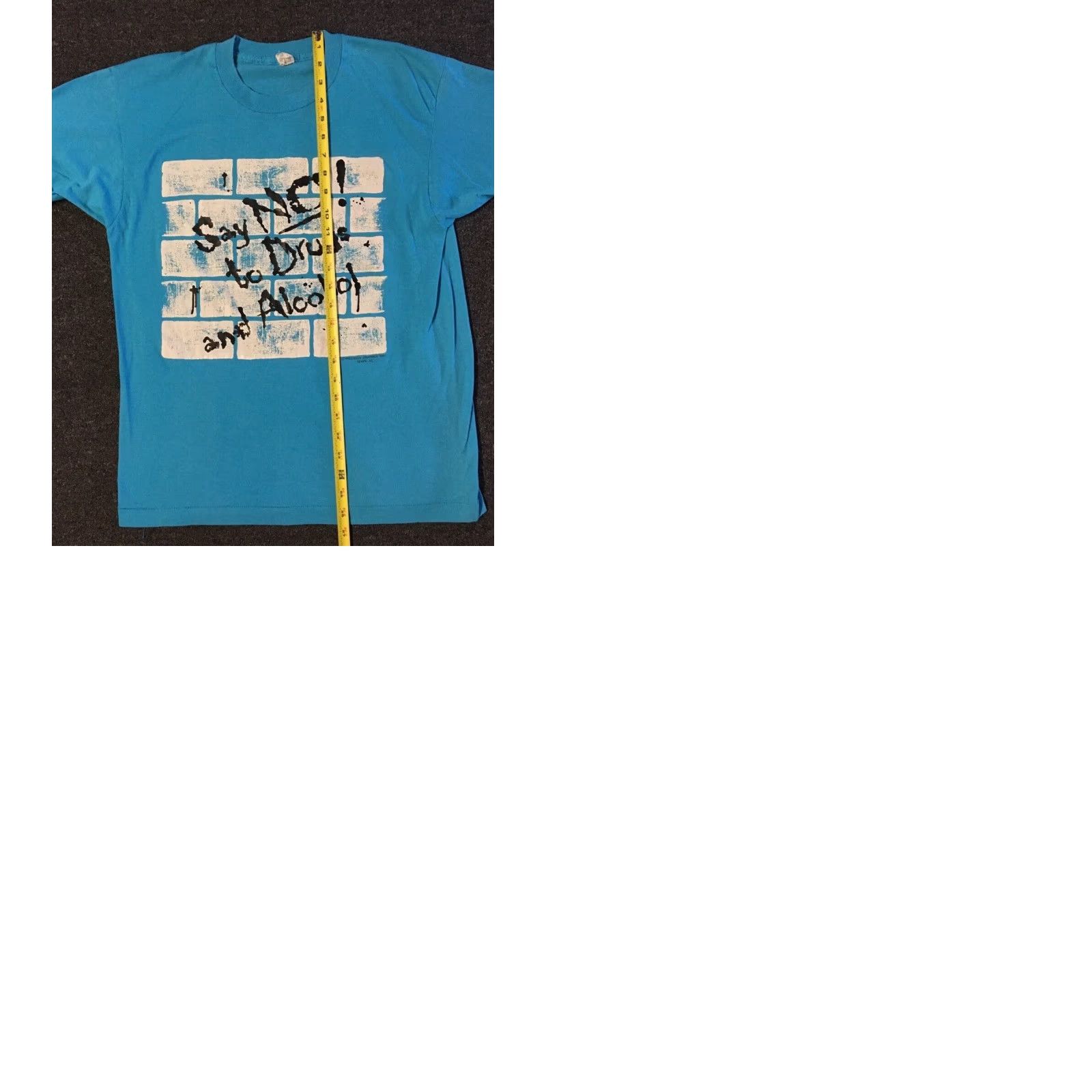 Vintage VINTAGE 80s Say No To Drugs & Alcohol Faded Shirt S Blue Men T-Shirt 420 90s Humor Graffiti Rock Retro California USA Single Stitch Size US S / EU 44-46 / 1 - 9 Thumbnail