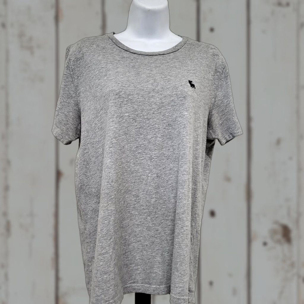 Abercrombie & Fitch Abercrombie & Fitch T-shirt Women's Size Medium Gray Short Sleeve 100% Cotton Lightweight Jersey Embroidered Moose Size M / US 6-8 / IT 42-44 - 1 Thumbnail