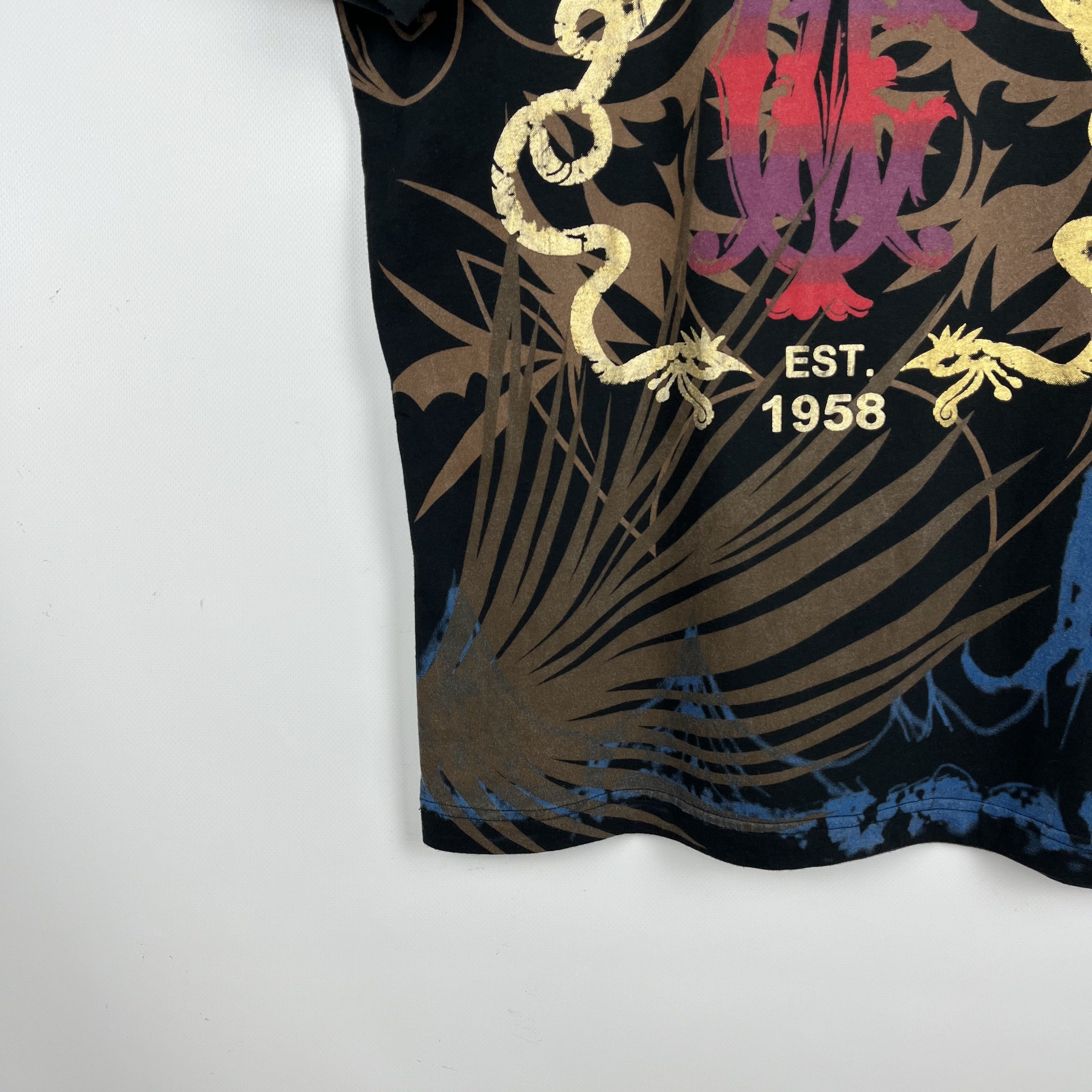 Christian Audigier Vintage Christian Audigier All Over Print Y2K T Shirt 00’s Size US L / EU 52-54 / 3 - 15 Thumbnail