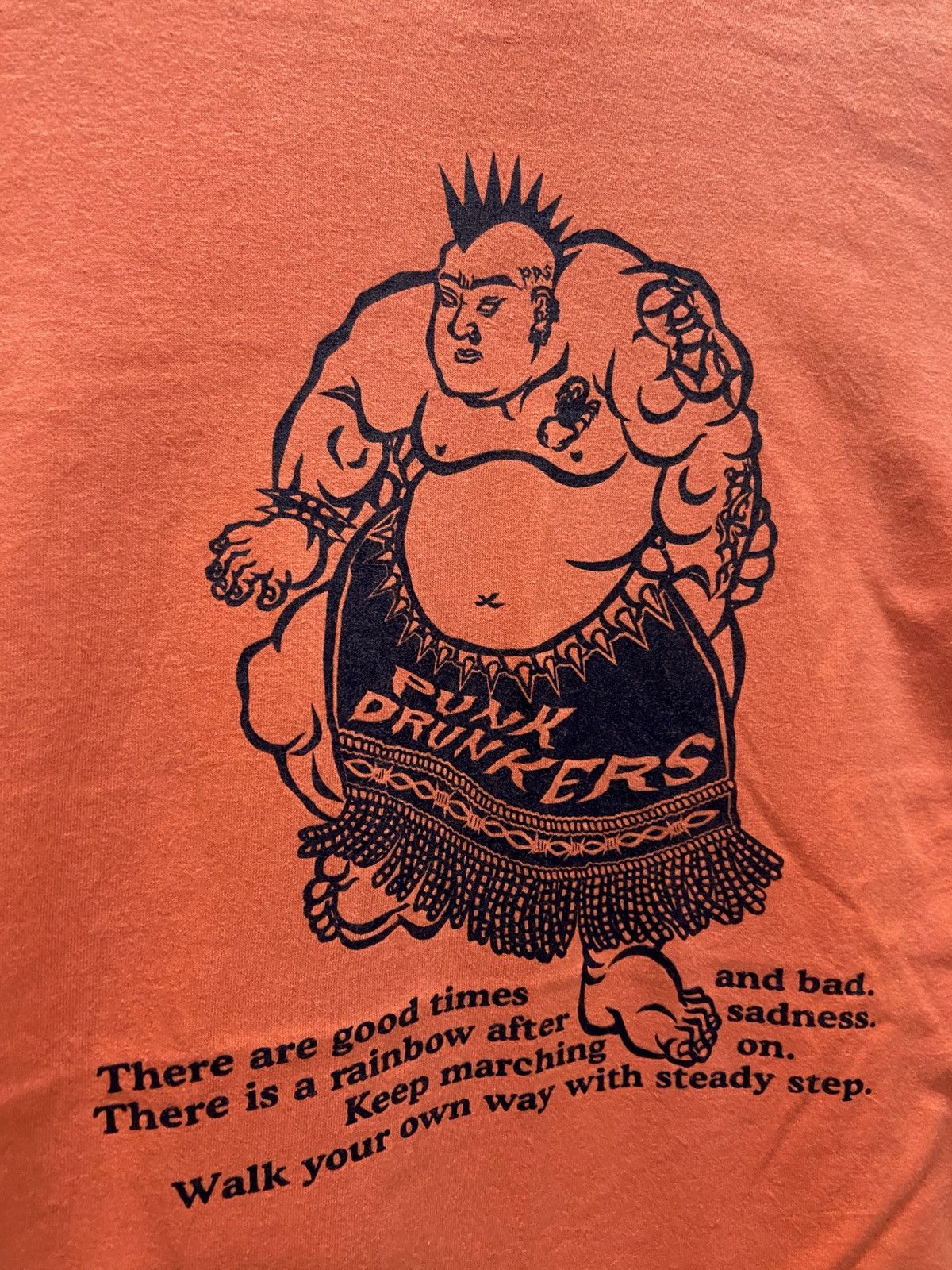 Japanese Brand VINTAGE PUNK DRUNKERS SUMO TEE SHIRT Size US L / EU 52-54 / 3 - 2 Thumbnail