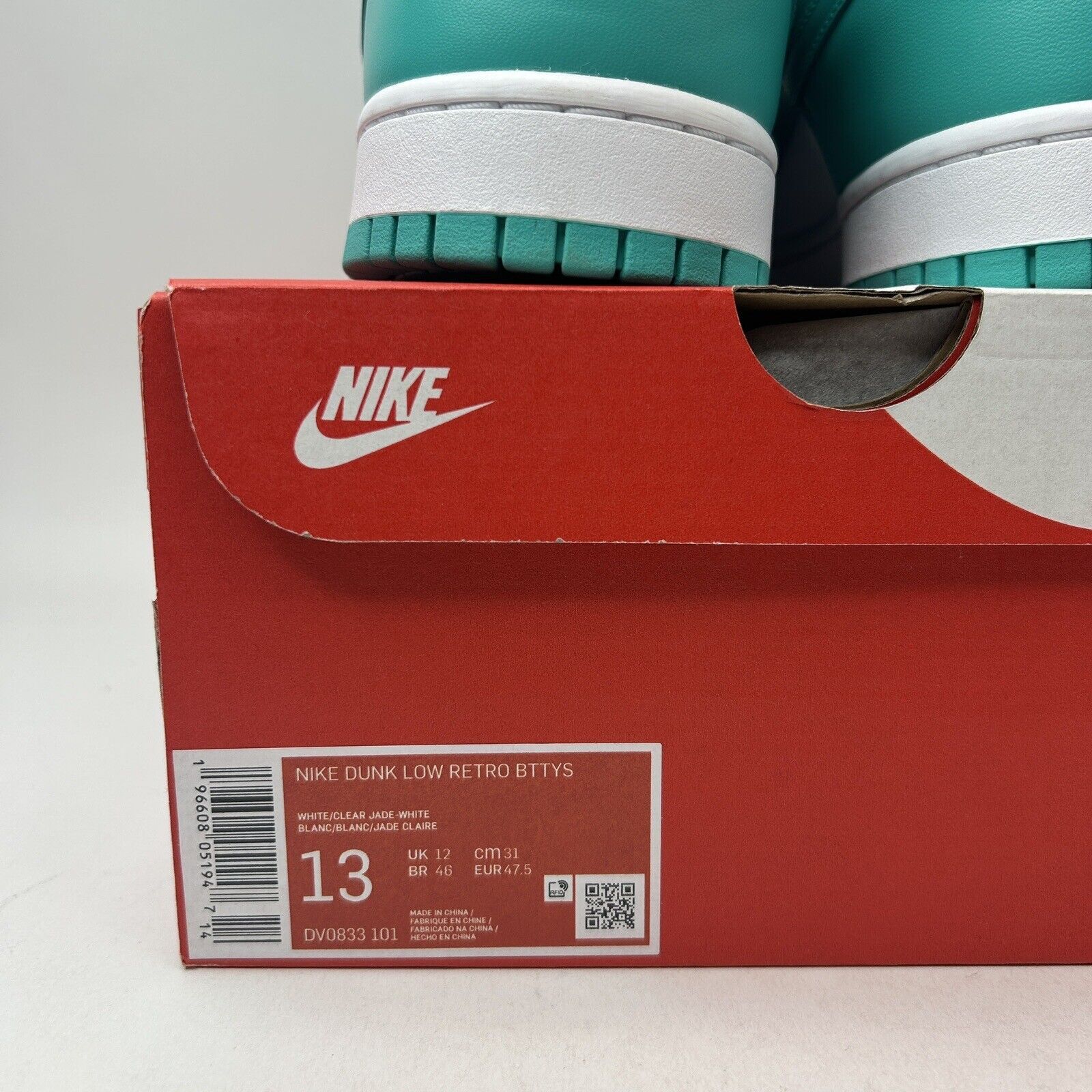Nike Nike Dunk Low Retro BTTYS “White Clear Jade” 2023 Size US 13 / EU 46 - 5 Thumbnail