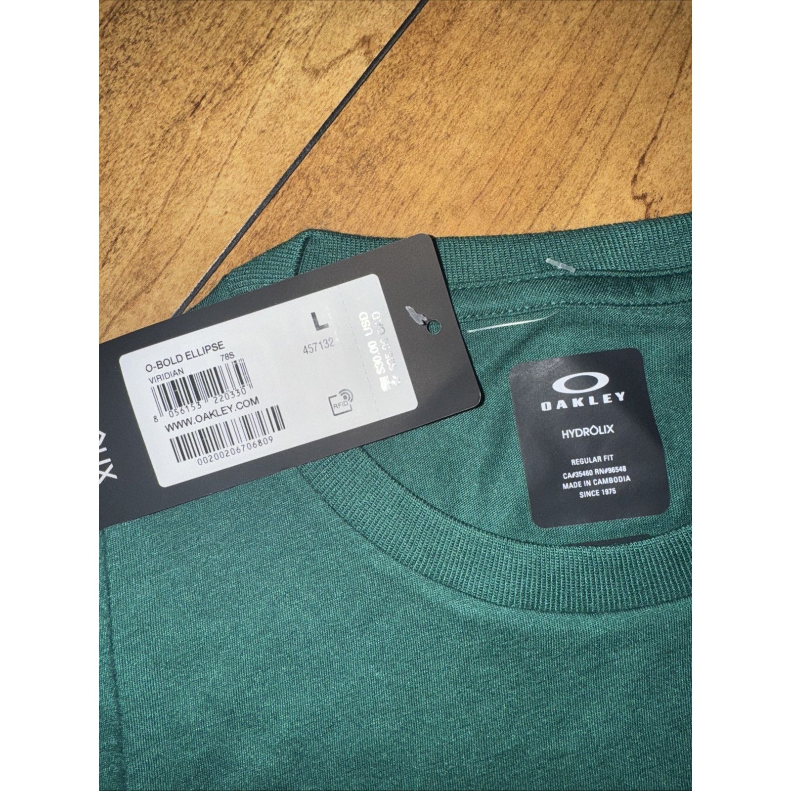 Oakley Oakley O-Bold Eclipse T-Shirt Viridian Green Large 22x29 Size US L / EU 52-54 / 3 - 3 Thumbnail