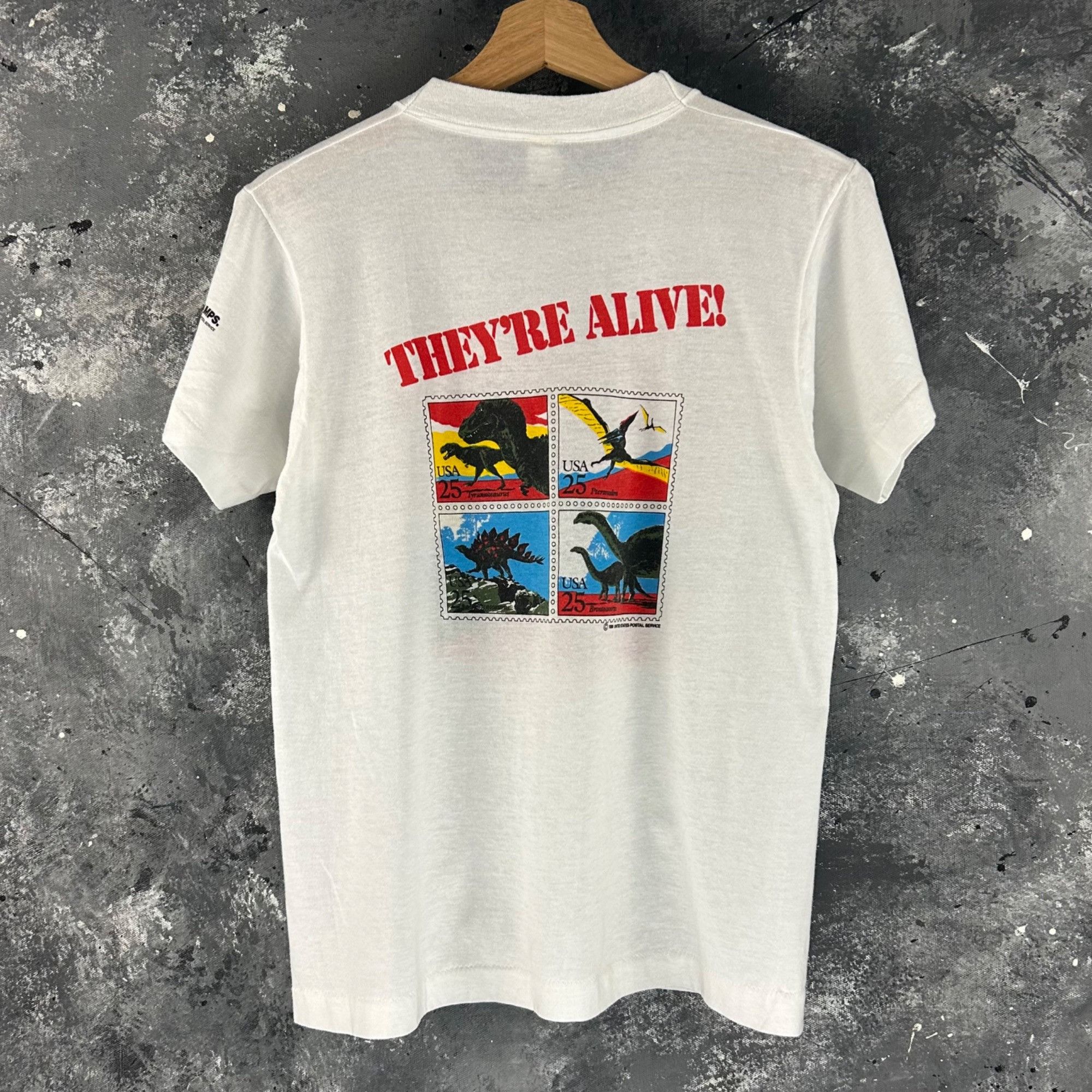 Arts & Science × Vintage Vintage 1980’s Dinosaur USPS stamp shirt Size US XS / EU 42 / 0 - 2 Thumbnail