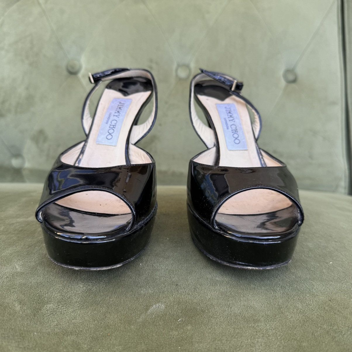 Jimmy Choo Jimmy Choo Patent Leather Slingback Pumps size 37 Size US 7 / IT 37 - 3 Thumbnail