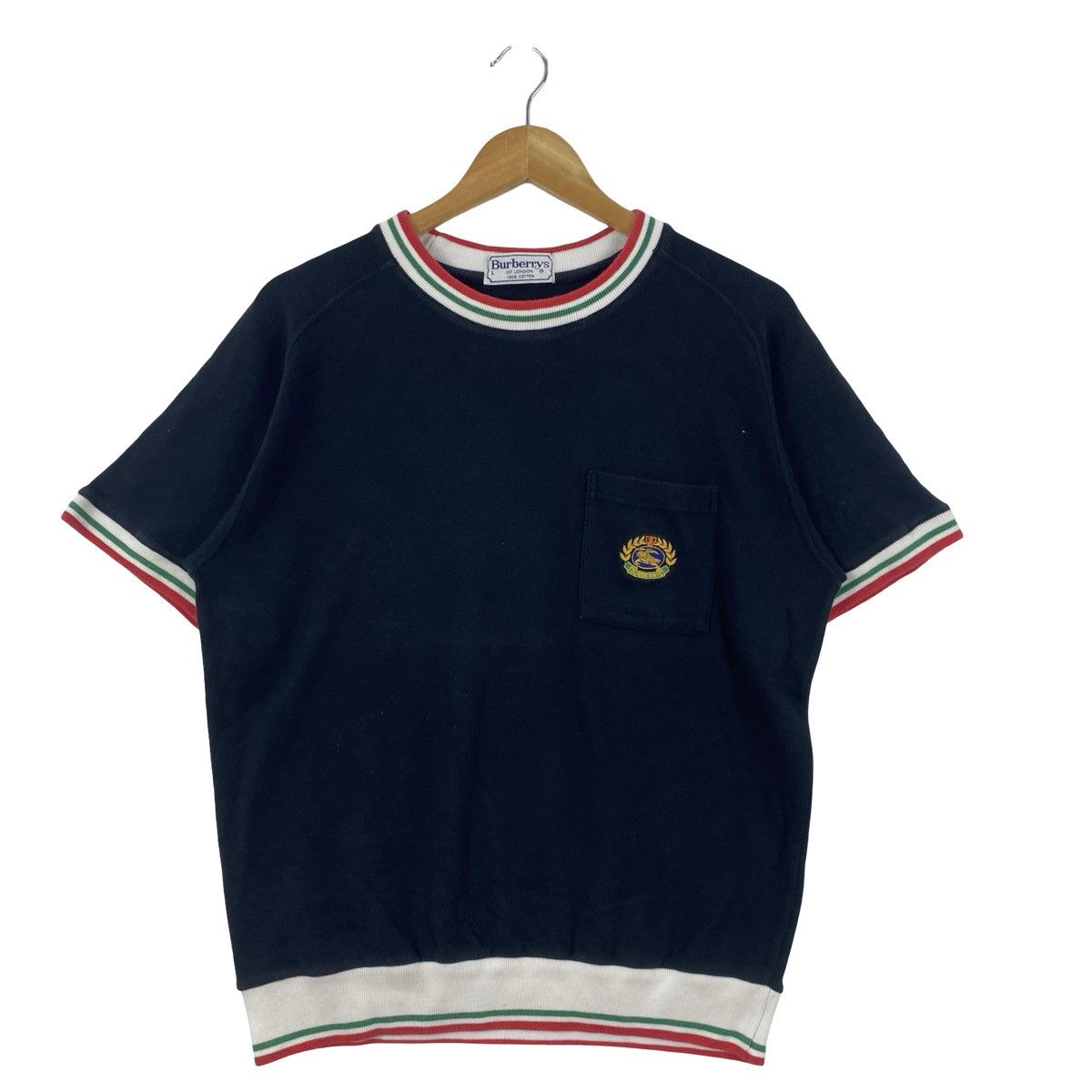 Burberry Vintage BURBERRYS Pocket T-Shirt Sweatshirt Top with Striped Size US L / EU 52-54 / 3 - 5 Thumbnail