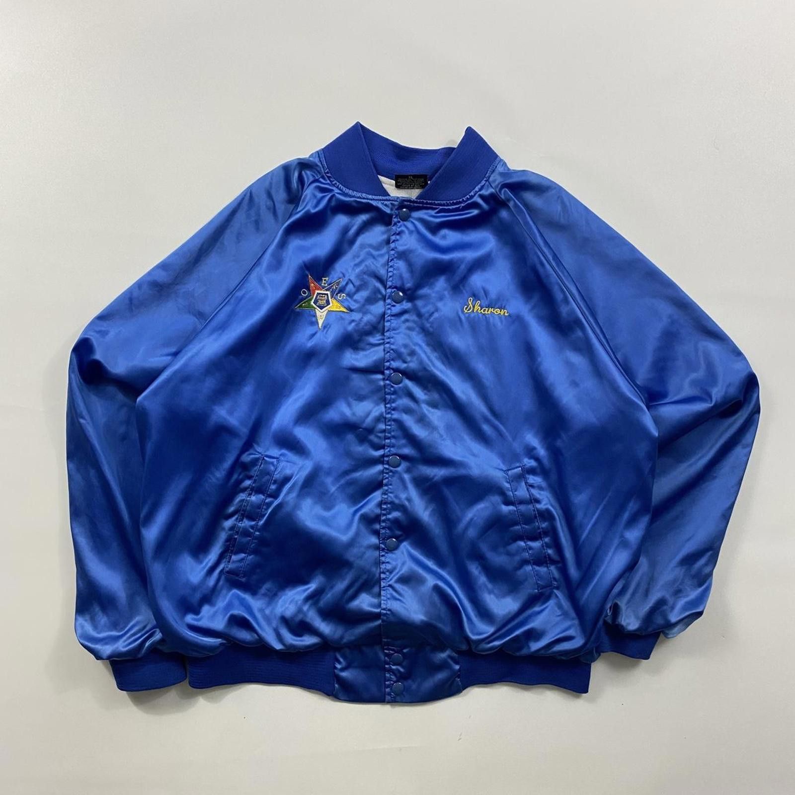 Vintage Blue satin Masonic jacket with embroidered logo jacket Size US L / EU 52-54 / 3 - 2 Thumbnail