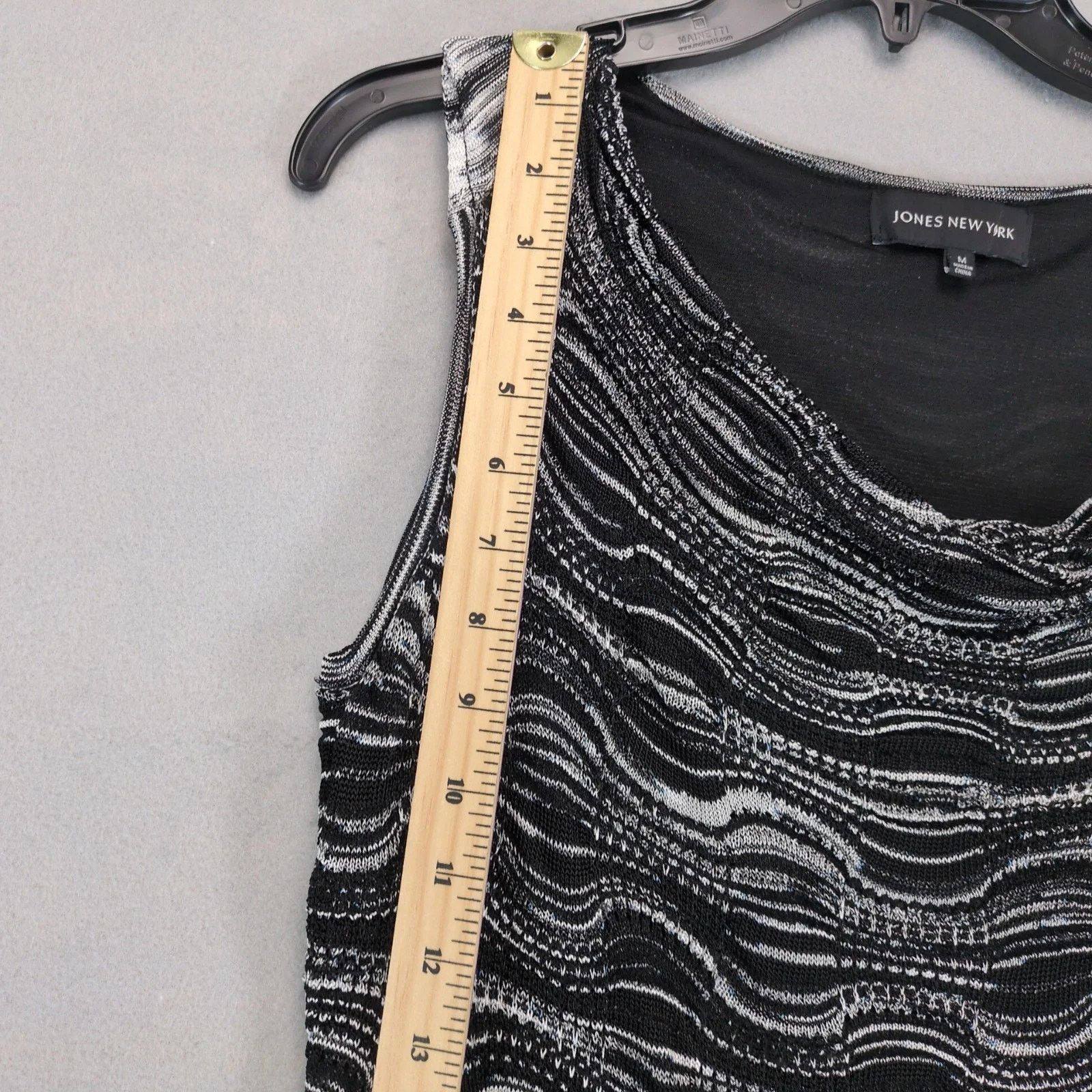 Jones New York Jones New York Black White Silver Wavy Knit Cocktail Dress M Size M / US 6-8 / IT 42-44 - 6 Thumbnail
