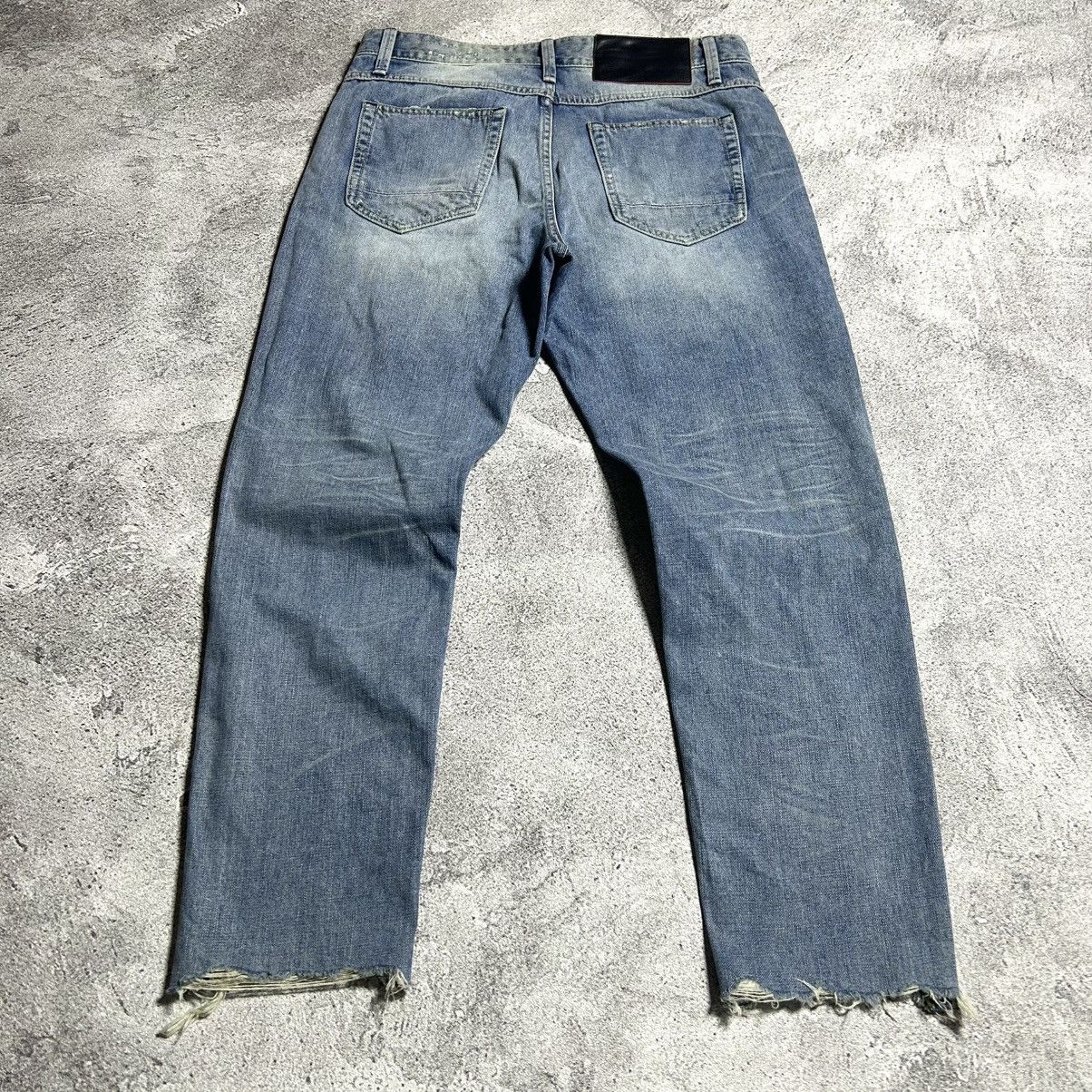 Japanese Brand Crazy Disstresed Denim PLACX CROP MILAN LOSE CROP TAPERED Size US 34 / EU 50 - 20 Thumbnail