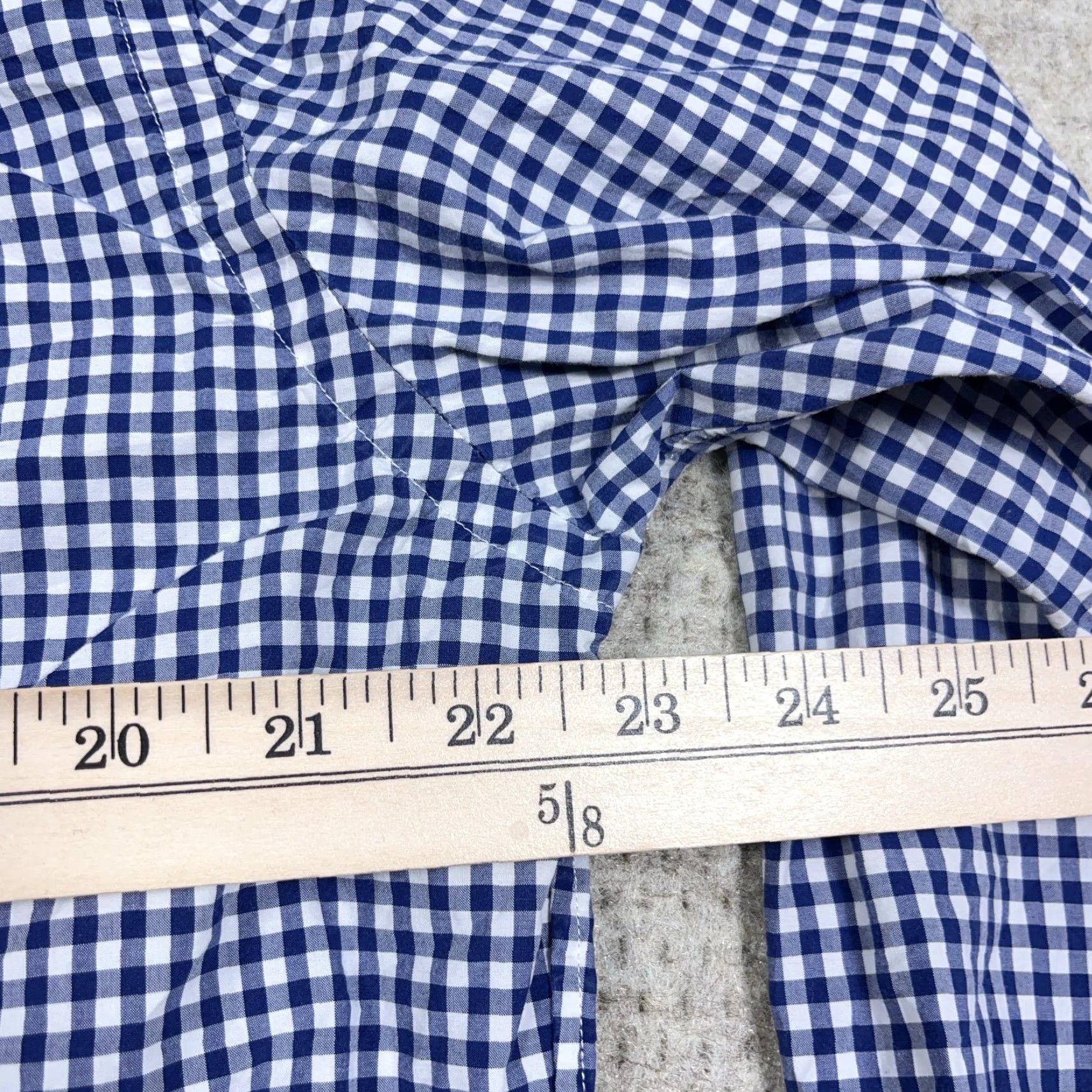 Ralph Lauren Ralph Lauren Shirt Men Large Blue White Button Up Gingham Check Poplin Dress A95 Size 42R - 7 Thumbnail