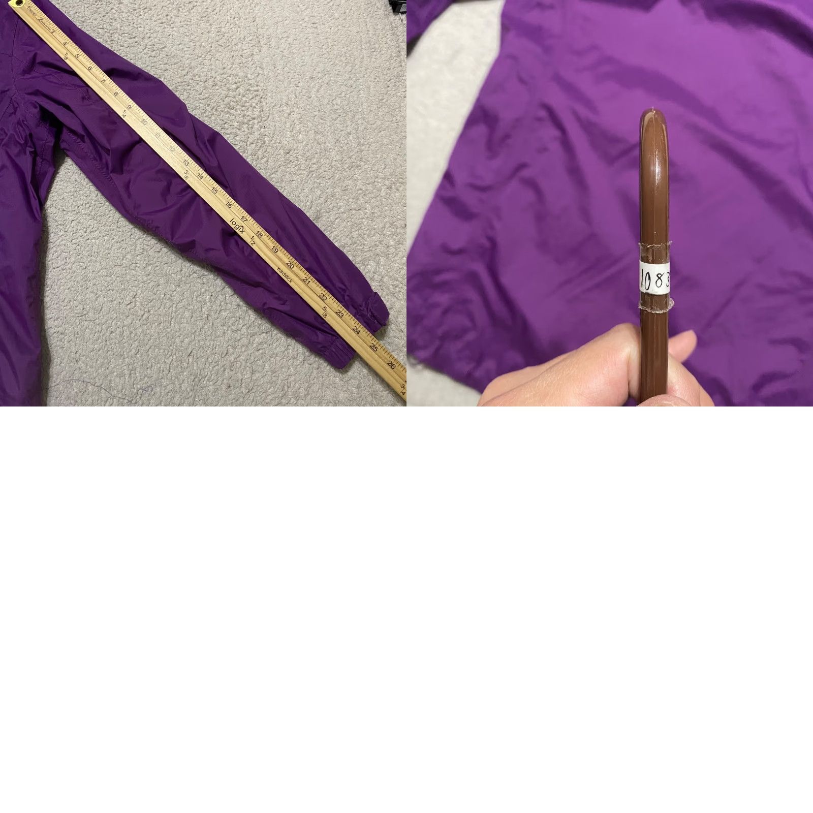 Vintage L.L. Bean Womens Jacket Medium Hooded Fleece Lined Nylon Full Zip Purple Outdoor Shirt Size M / US 6-8 / IT 42-44 - 9 Thumbnail