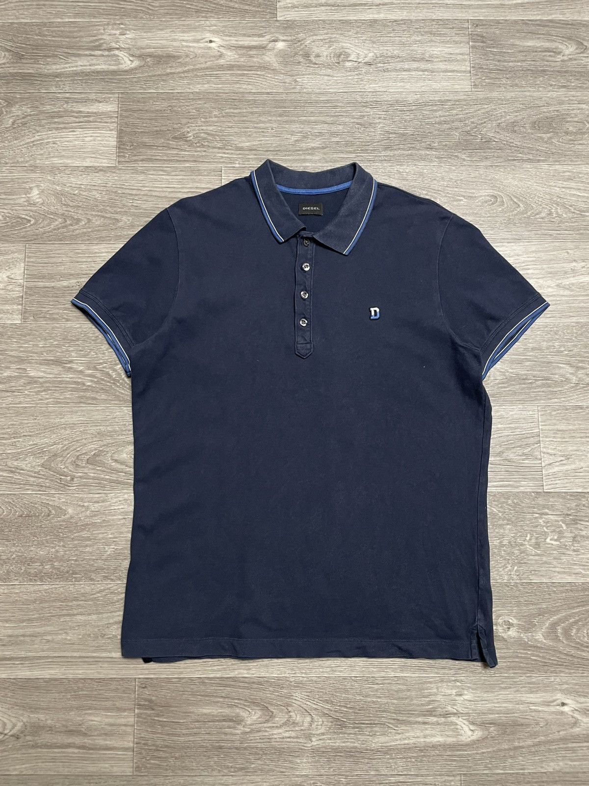 Diesel Vintage Diesel D Logo Navy Blue Polo Shirt Size US XL / EU 56 / 4 - 1 Thumbnail