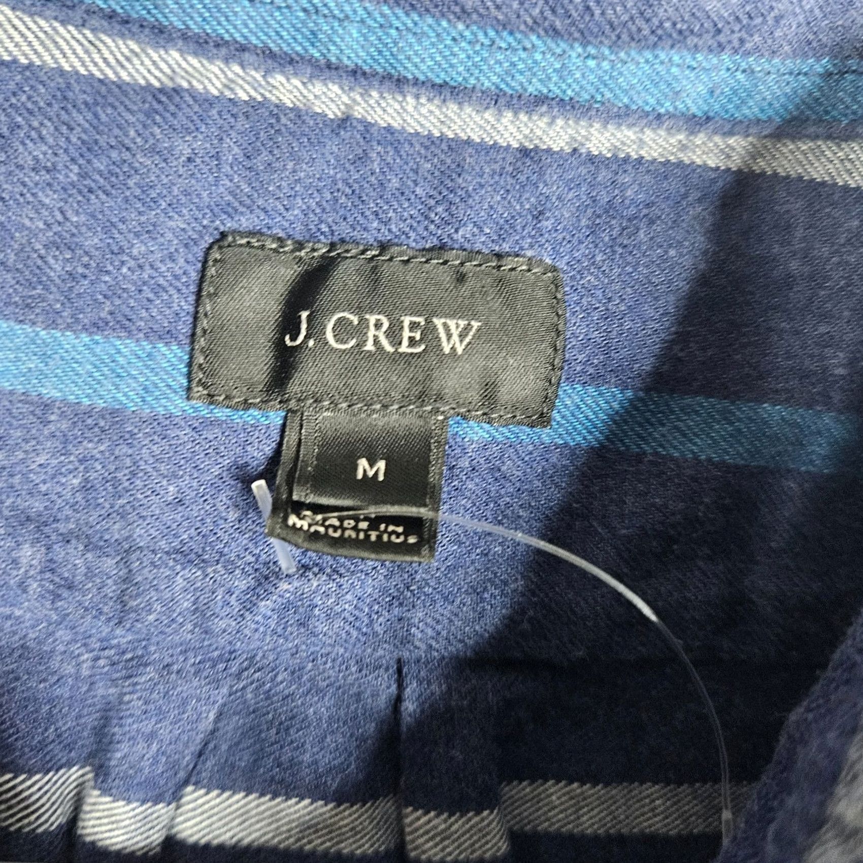 J.Crew J.CREW Button-Up Shirt Stripes Flannel Blue 1/4 Button Up 100% Cotton M Casual Men’s Shirt Size US M / EU 48-50 / 2 - 4 Thumbnail
