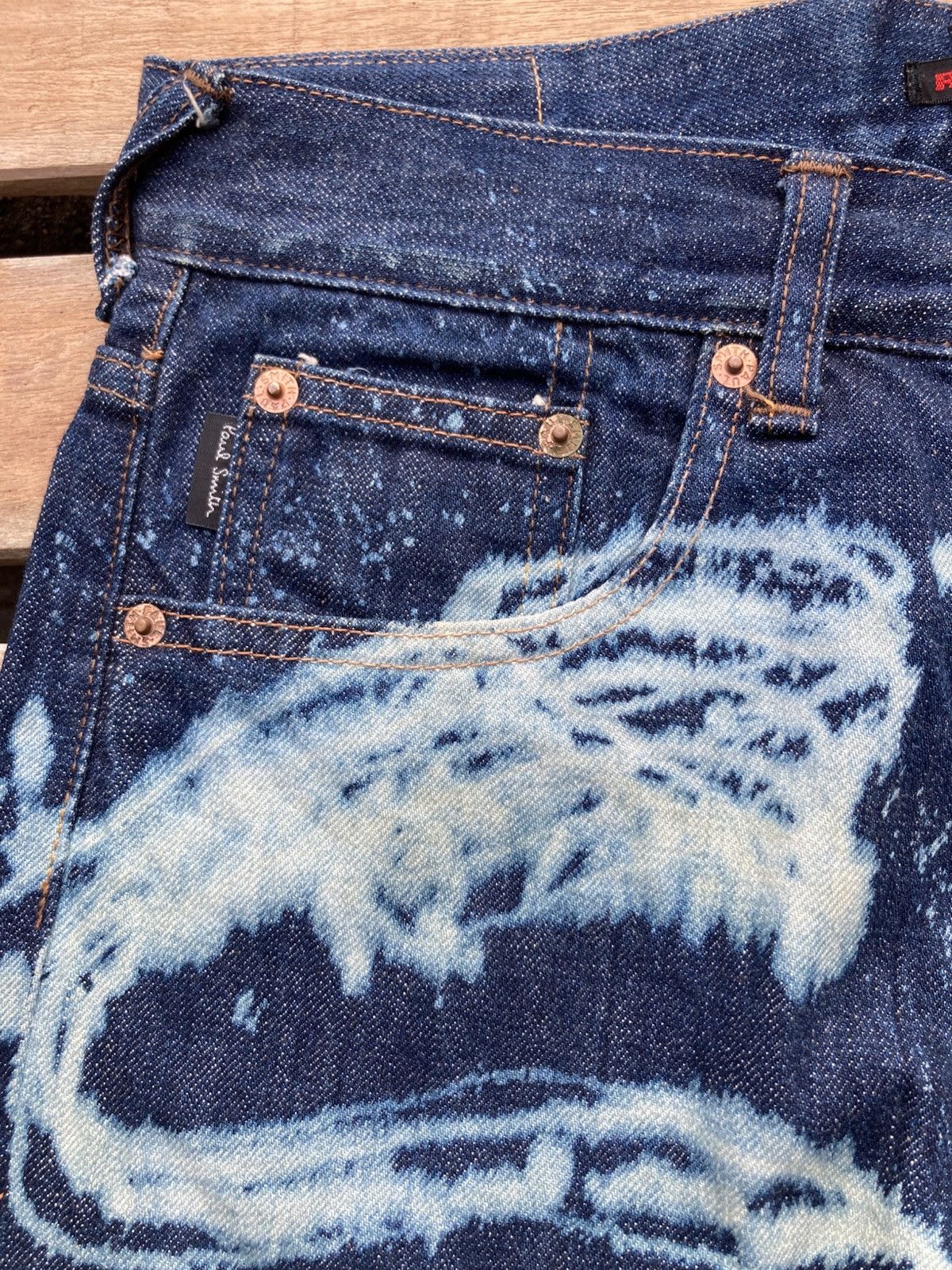 Paul Smith Archive Red Ear by Paul Smith Art Bleached Selvedge Jeans Size US 30 / EU 46 - 13 Thumbnail