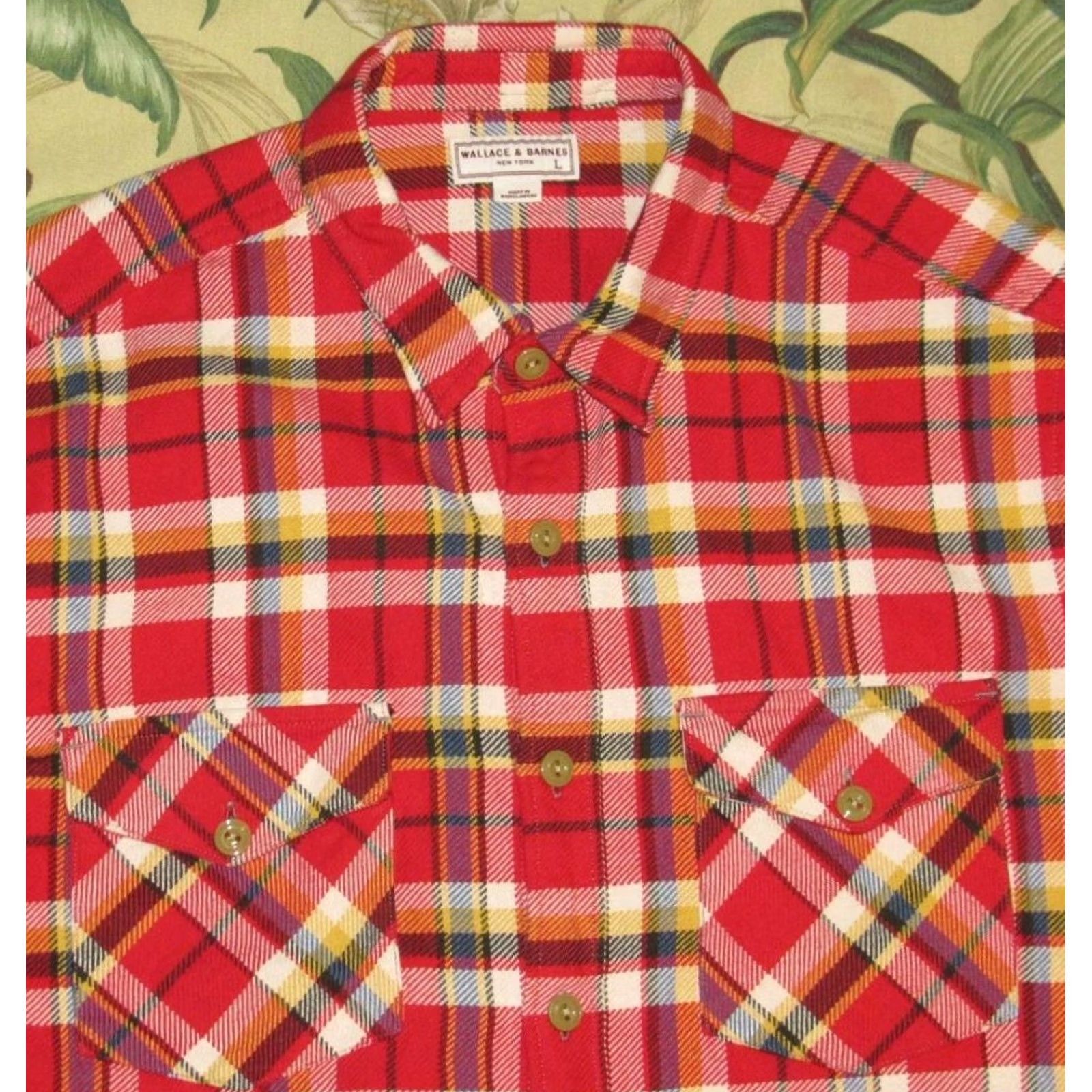 Wallace & Barnes WALLACE & BARNES Red Plaid Long Sleeve Cotton Twill Work Shirt Large Mens XL? Size US L / EU 52-54 / 3 - 2 Thumbnail
