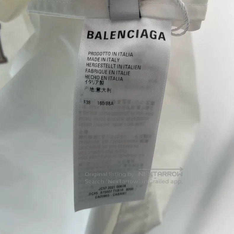 Balenciaga Balenciaga Scissors wheat ear embroidered white shirt Size XS / US 0-2 / IT 36-38 - 5 Thumbnail
