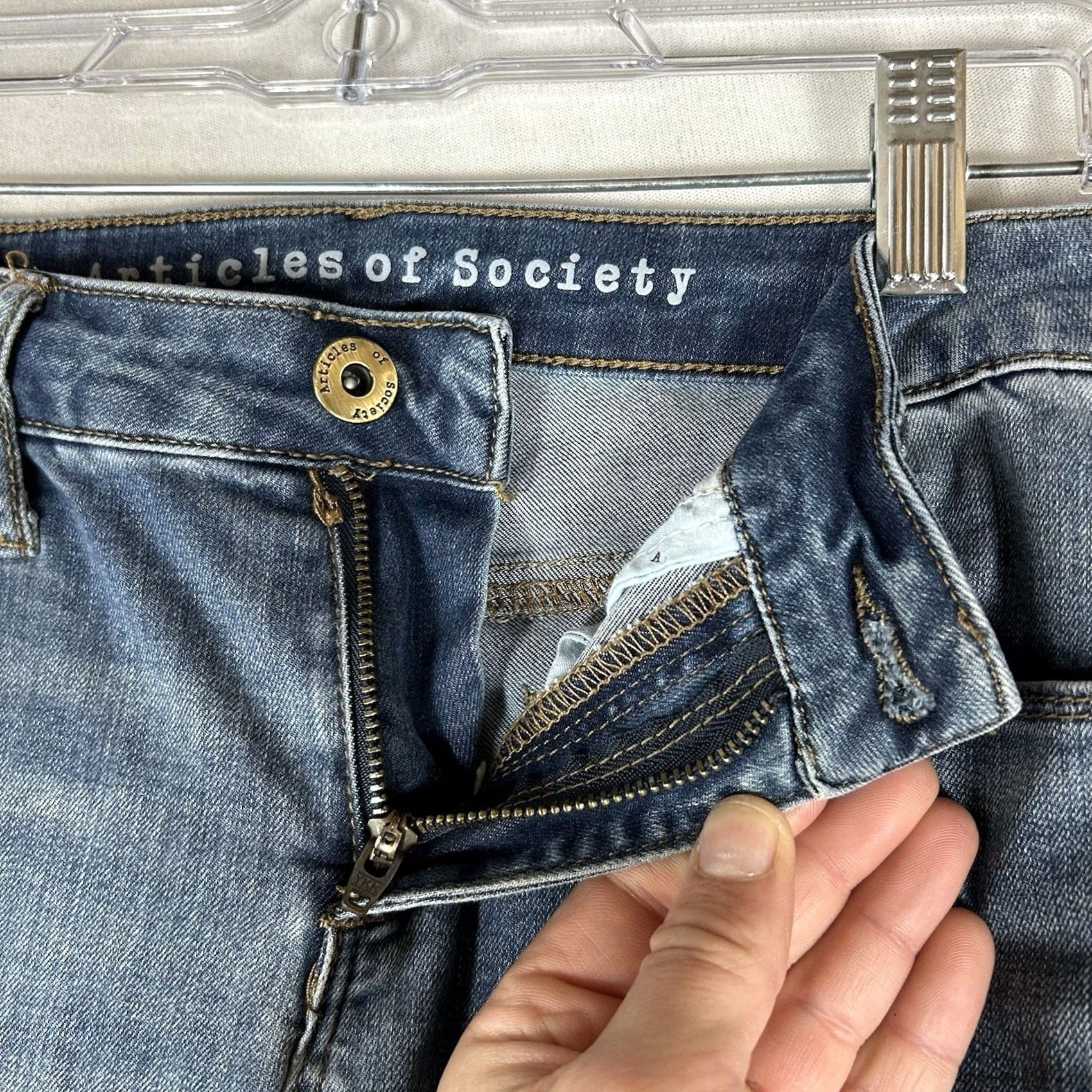 Vintage Articles Of Society Skinny Jeans Womens 26 Blue Denim Mid Rise 5-Pocket Comfort Stretch Pants Size 26" / US 2 / IT 38 - 4 Thumbnail