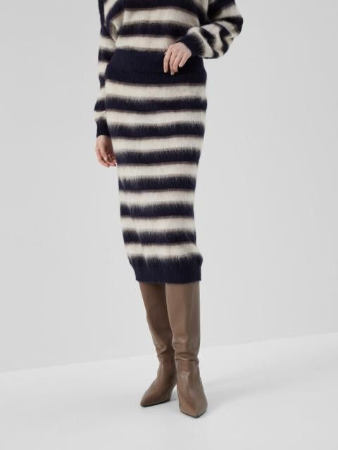 Brunello Cucinelli o1la1rc1a0325 Wool Skirt in Blue/Beige Size 28" / US 6 / IT 42 - 1 Thumbnail