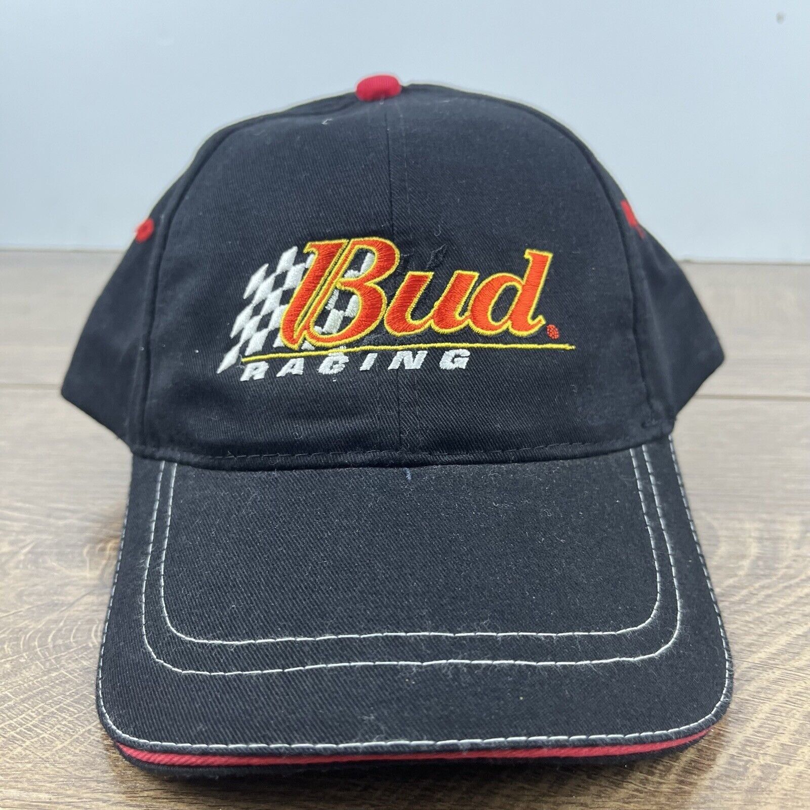 Budweiser Bud Racing Hat NASCAR Budweiser Hat Black Hat Adjustable Bla Size ONE SIZE - 2 Thumbnail