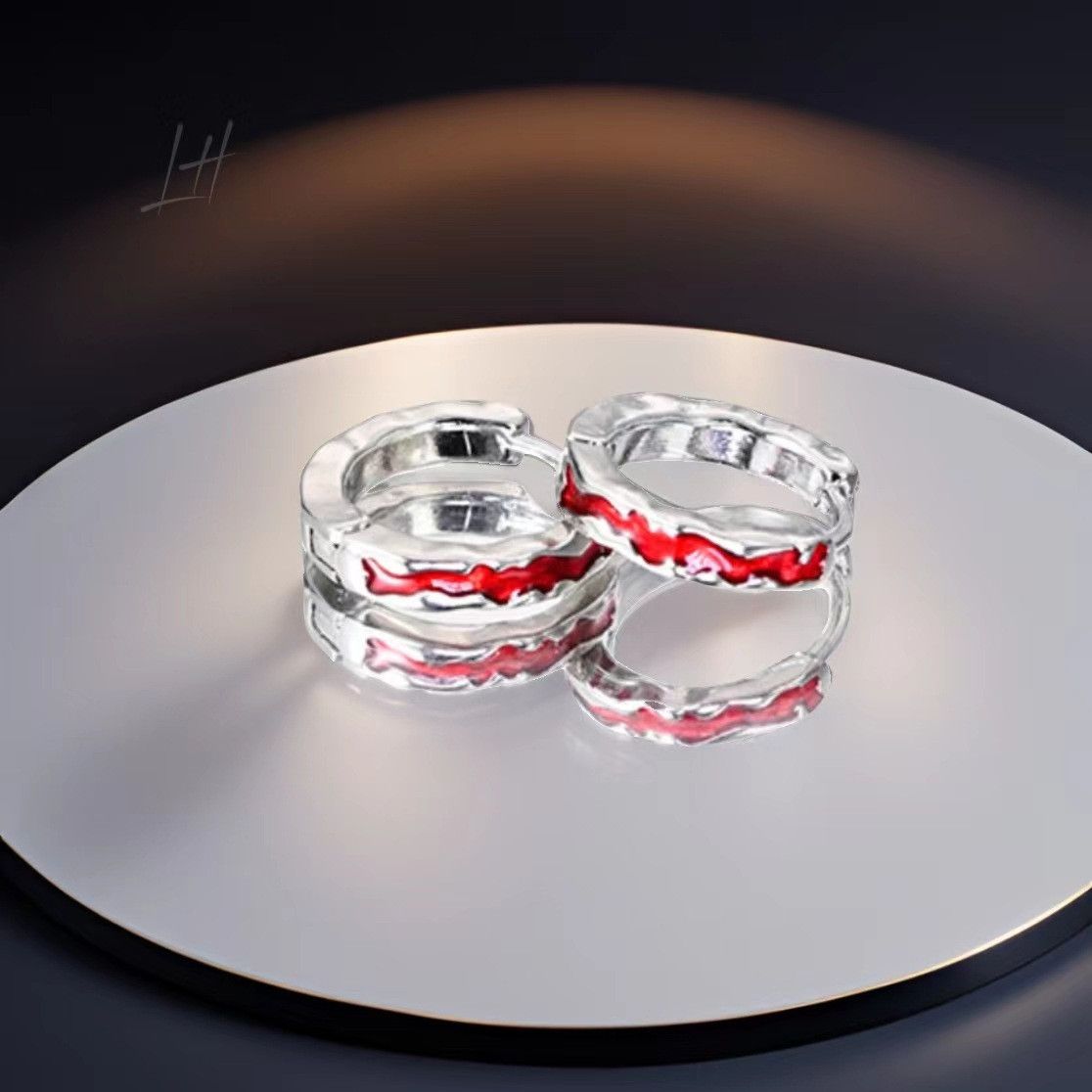 Jewelry × Sterling Silver Hip-hop Earrings One Pairs Chrome Jewelry Size ONE SIZE - 3 Thumbnail