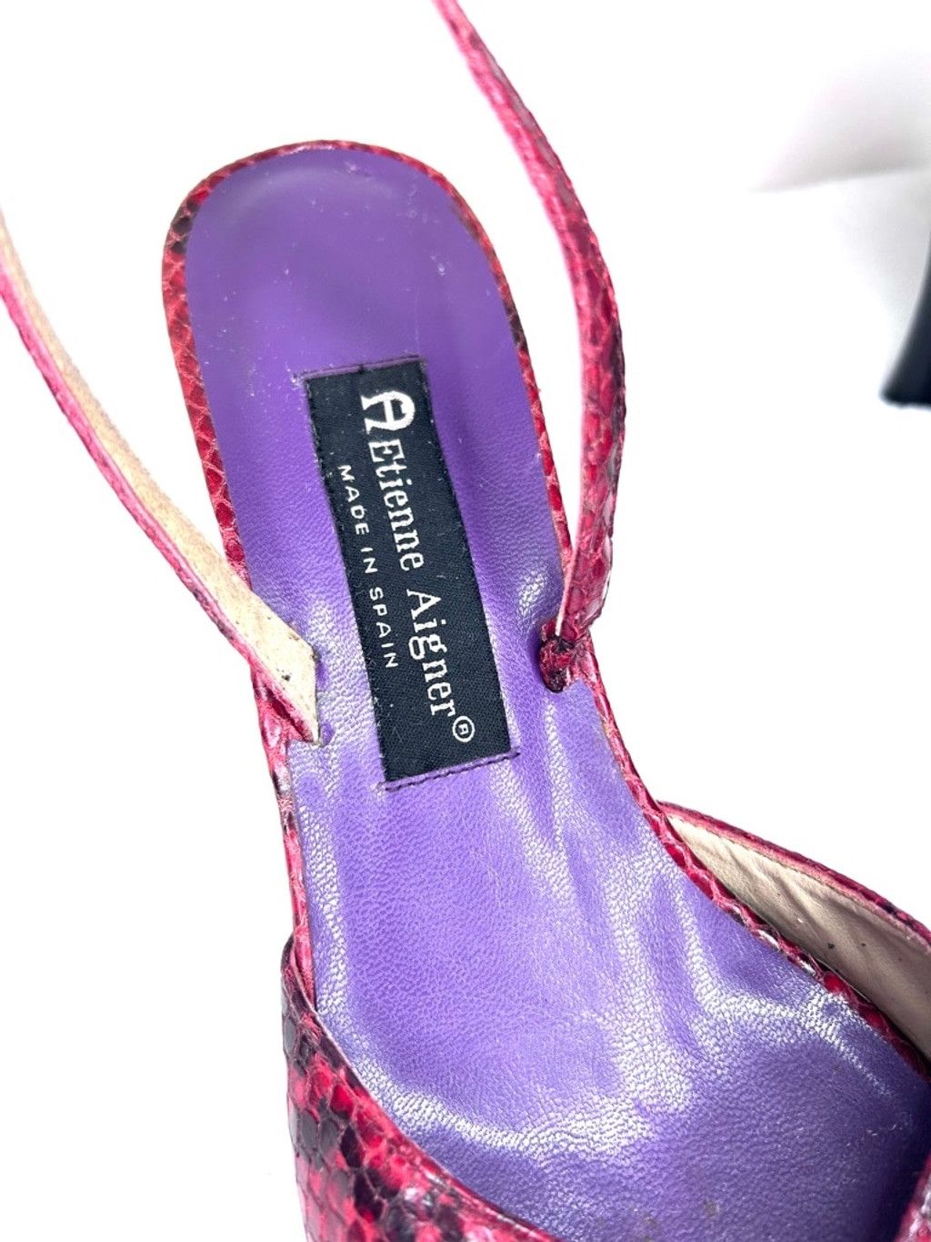 Etienne Aigner Etienne Aigner genuine leather snake print Red sling heels 9 Size US 9 / IT 39 - 4 Thumbnail