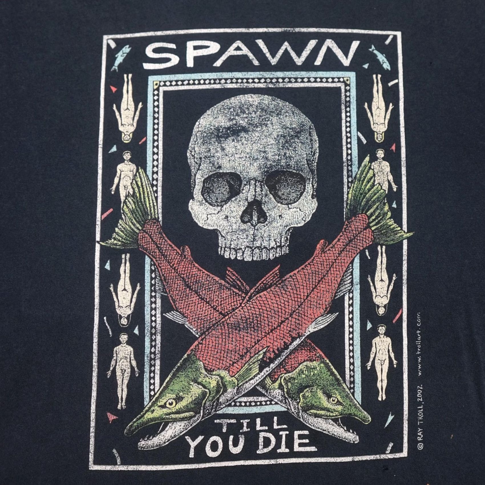 Gildan VINTAGE Ray Troll Spawn Till You Die Shirt Mens Large Black Graphic 2000s Size US L / EU 52-54 / 3 - 4 Thumbnail