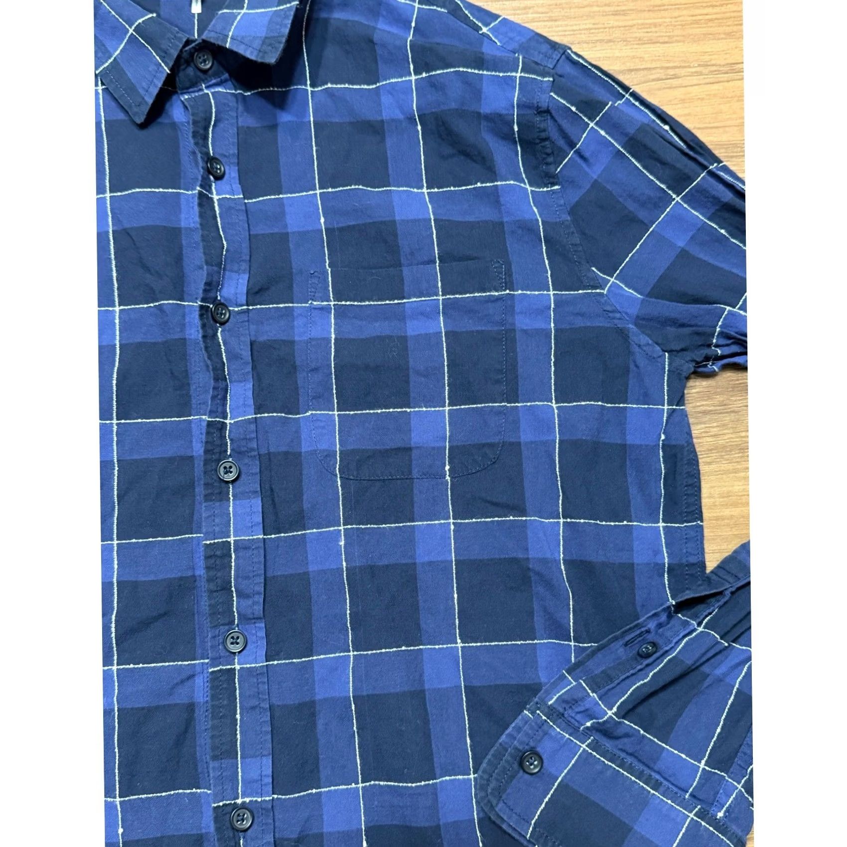 Frame FRAME Classic Fit Blue Plaid Button Up Shirt Men Sz M Size US M / EU 48-50 / 2 - 3 Thumbnail