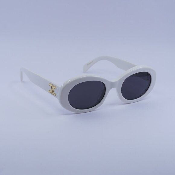 Celine Celine CL40194U 25A Sunglasses Ivory Oval Frame, Smoke Size ONE SIZE - 6 Thumbnail